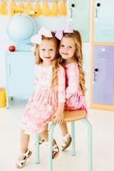 Blushing Bows 3/4 Sleeve Pocket Twirl Dress - Mila & Rose ® - Flyclothing LLC