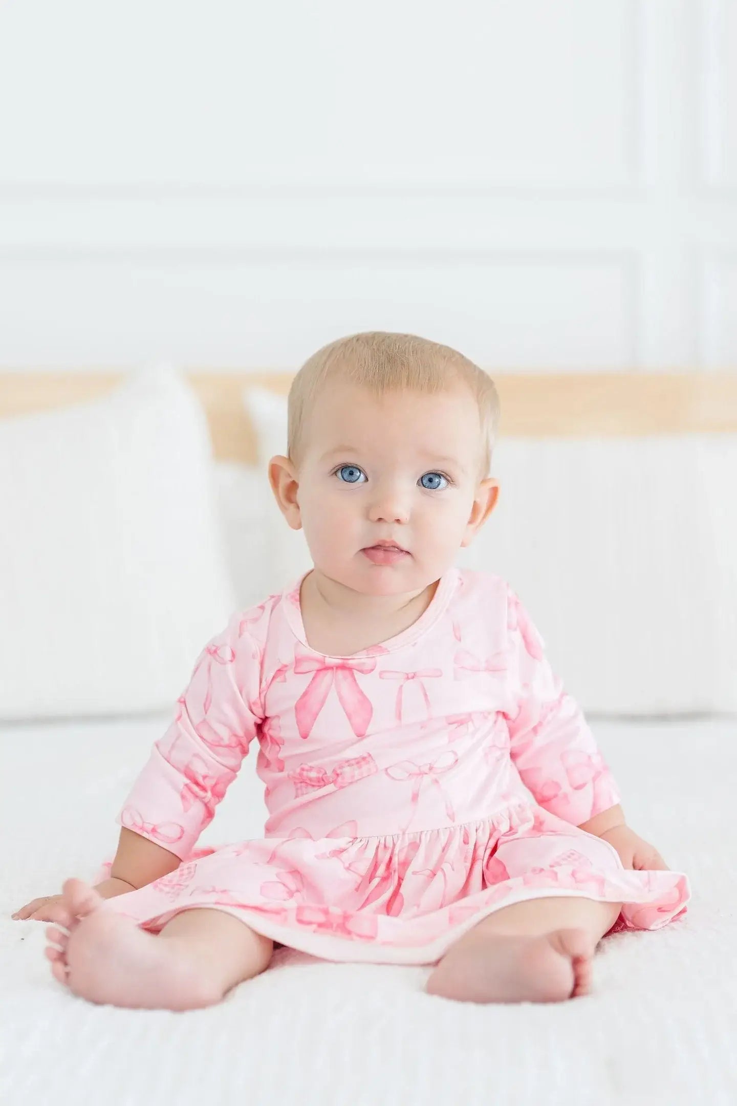 Blushing Bows 3/4 Sleeve Twirl Bodysuit - Mila & Rose ® - Flyclothing LLC