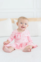 Blushing Bows 3/4 Sleeve Twirl Bodysuit - Mila & Rose ® - Flyclothing LLC