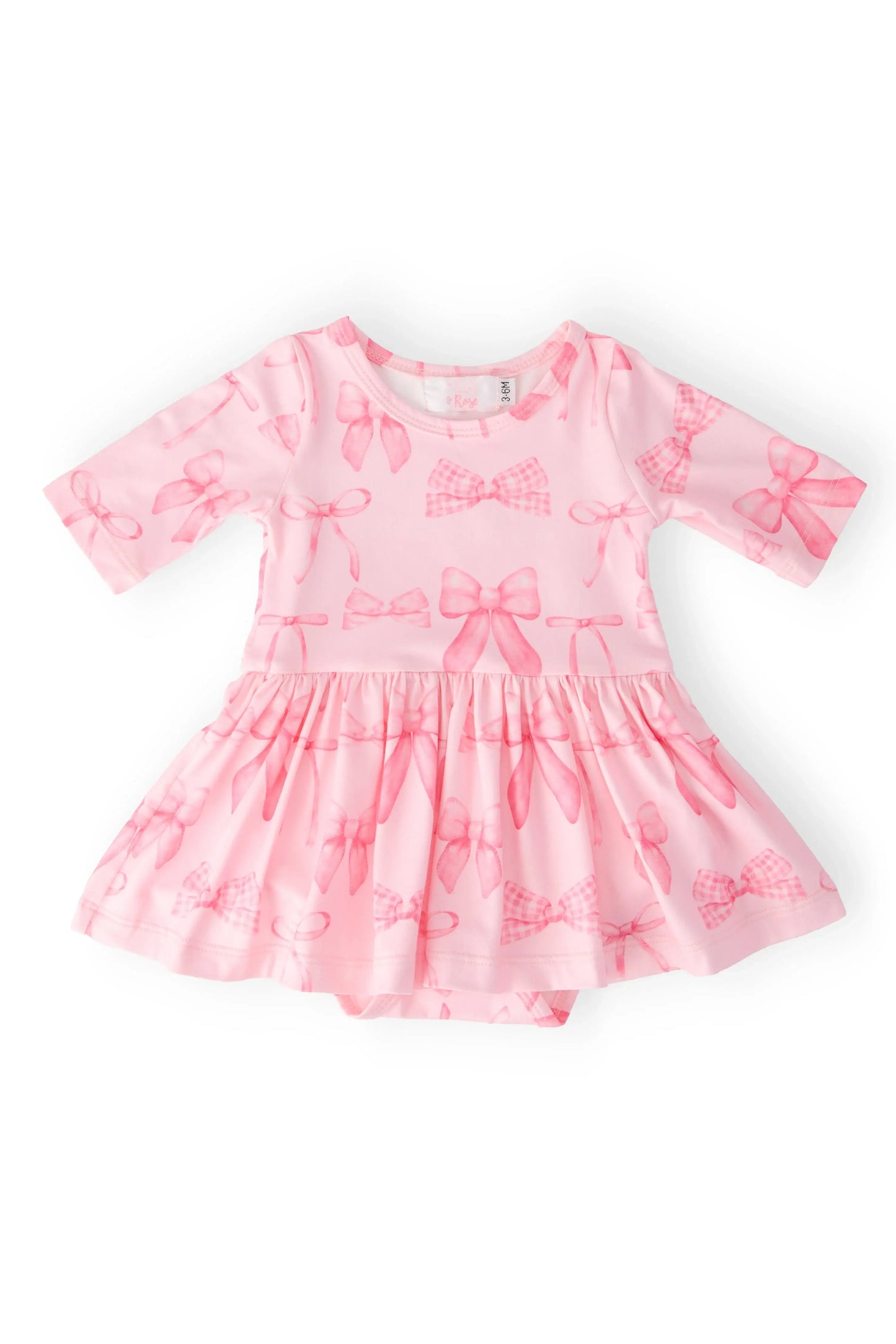 Blushing Bows 3/4 Sleeve Twirl Bodysuit - Mila & Rose ® - Flyclothing LLC