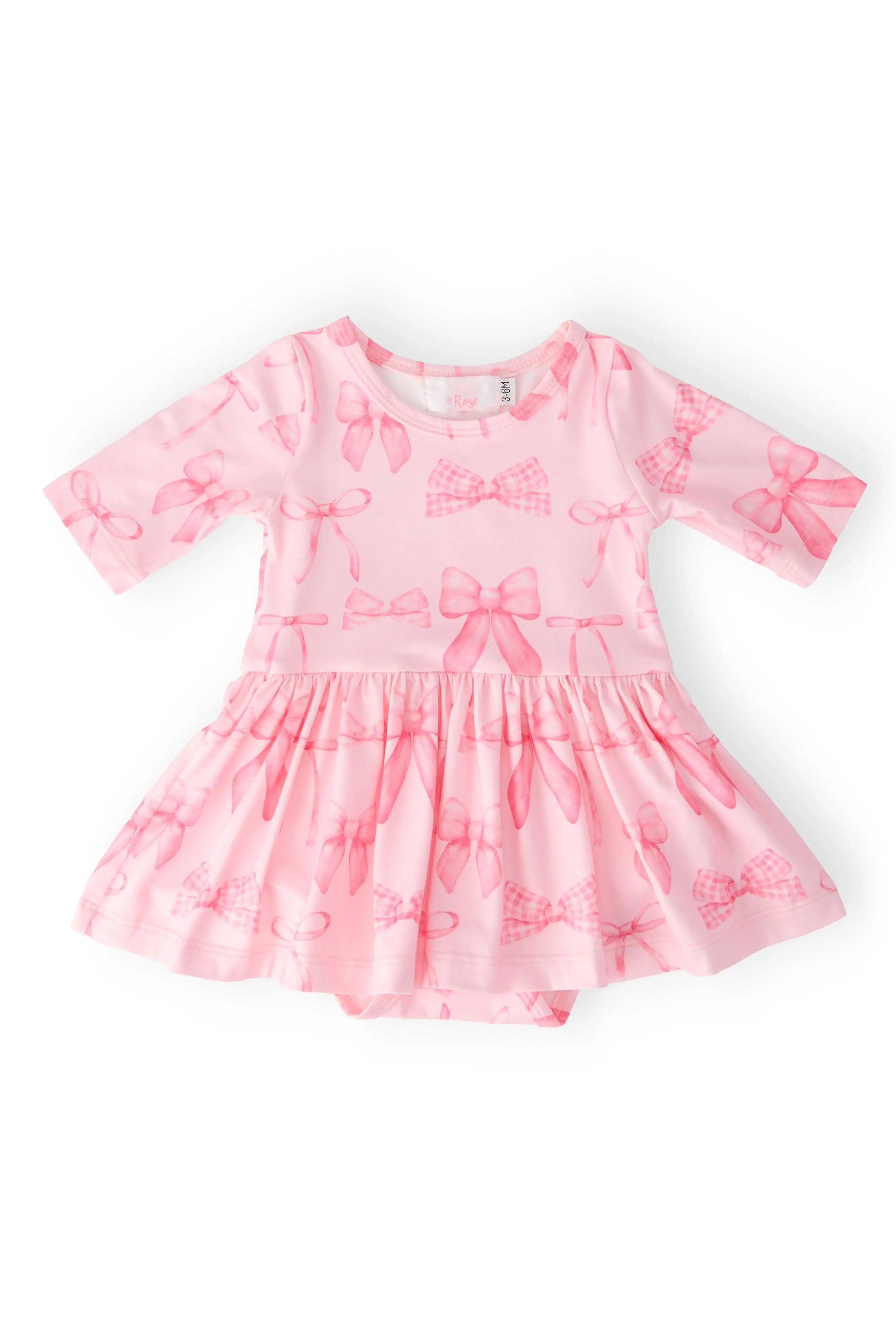 Blushing Bows 3/4 Sleeve Twirl Bodysuit - Mila & Rose ® - Flyclothing LLC