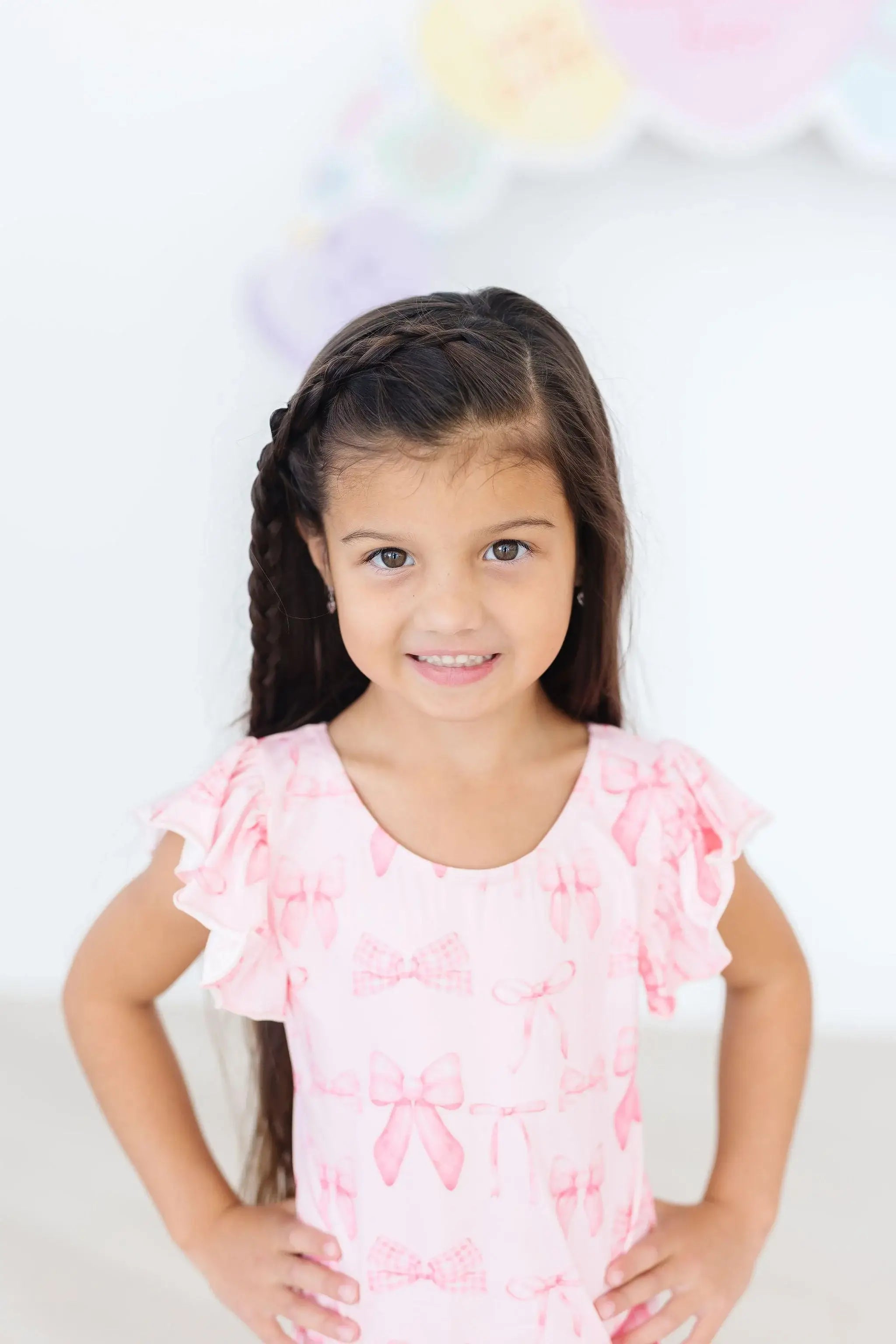 Blushing Bows S/S Flutter Sleeve Leotard - Mila & Rose ® - Flyclothing LLC