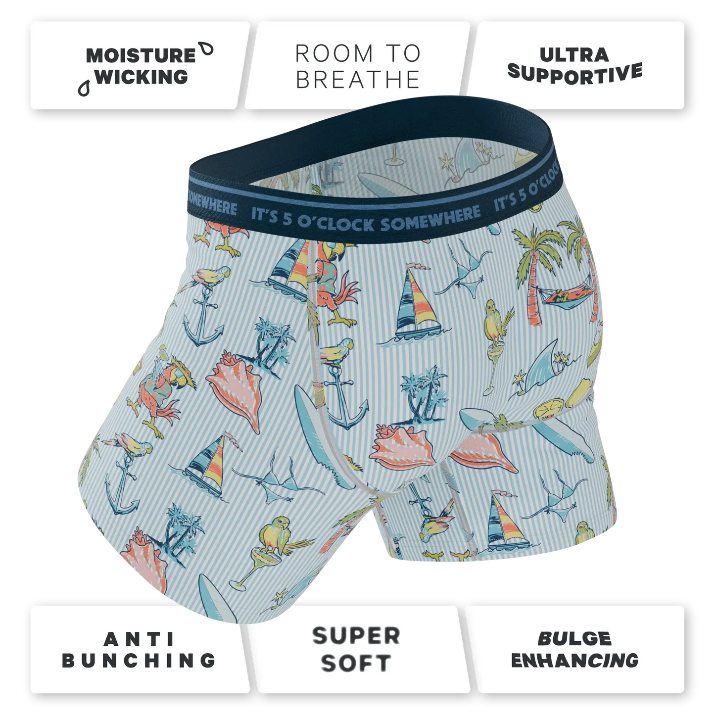 The Boat Drinks | Shinesty x Margaritaville® Ball Hammock® Pouch Underwear With Fly - Shinesty - Flyclothing LLC