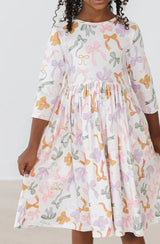 Boho Bows 3/4 Sleeve Pocket Twirl Dress - Mila & Rose ® - Flyclothing LLC