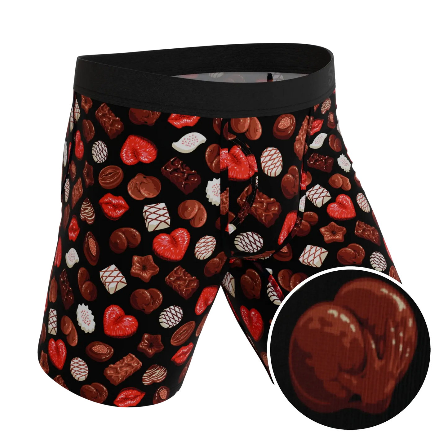 The Bonbons | Naughty Chocolate Long Leg Ball Hammock® Pouch Underwear With Fly - Shinesty - Flyclothing LLC