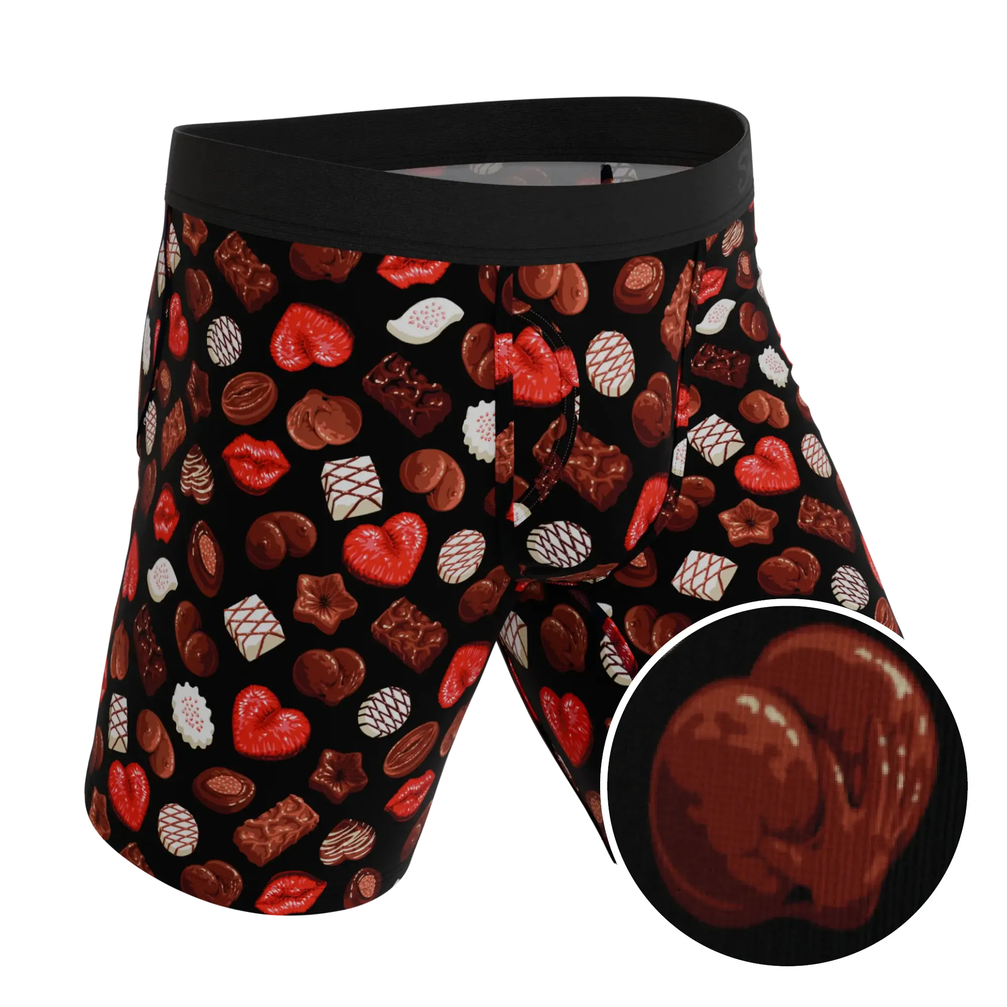 The Bonbons | Naughty Chocolate Long Leg Ball Hammock® Pouch Underwear With Fly - Shinesty - Flyclothing LLC