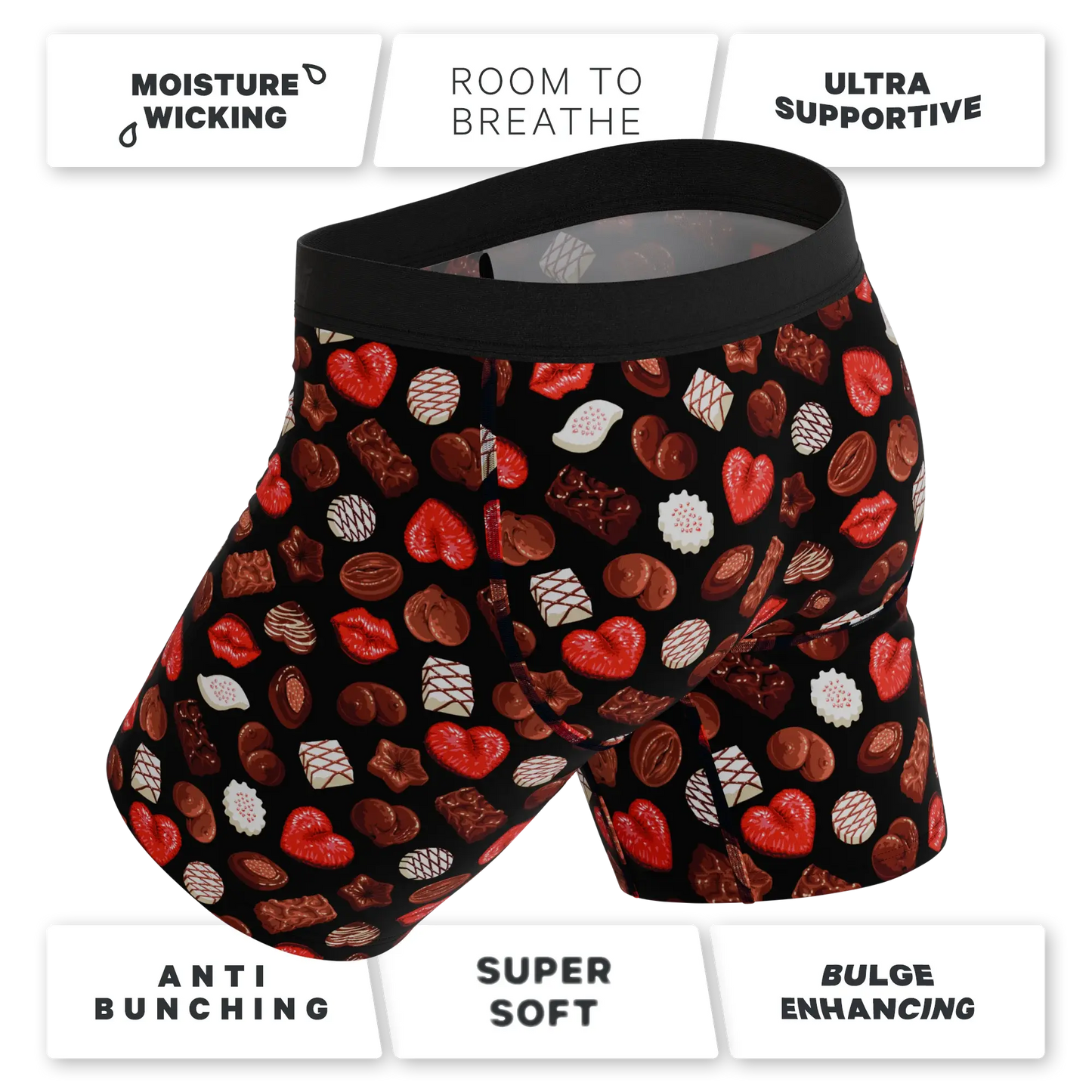 The Bonbons | Naughty Chocolate Long Leg Ball Hammock® Pouch Underwear With Fly - Shinesty - Flyclothing LLC