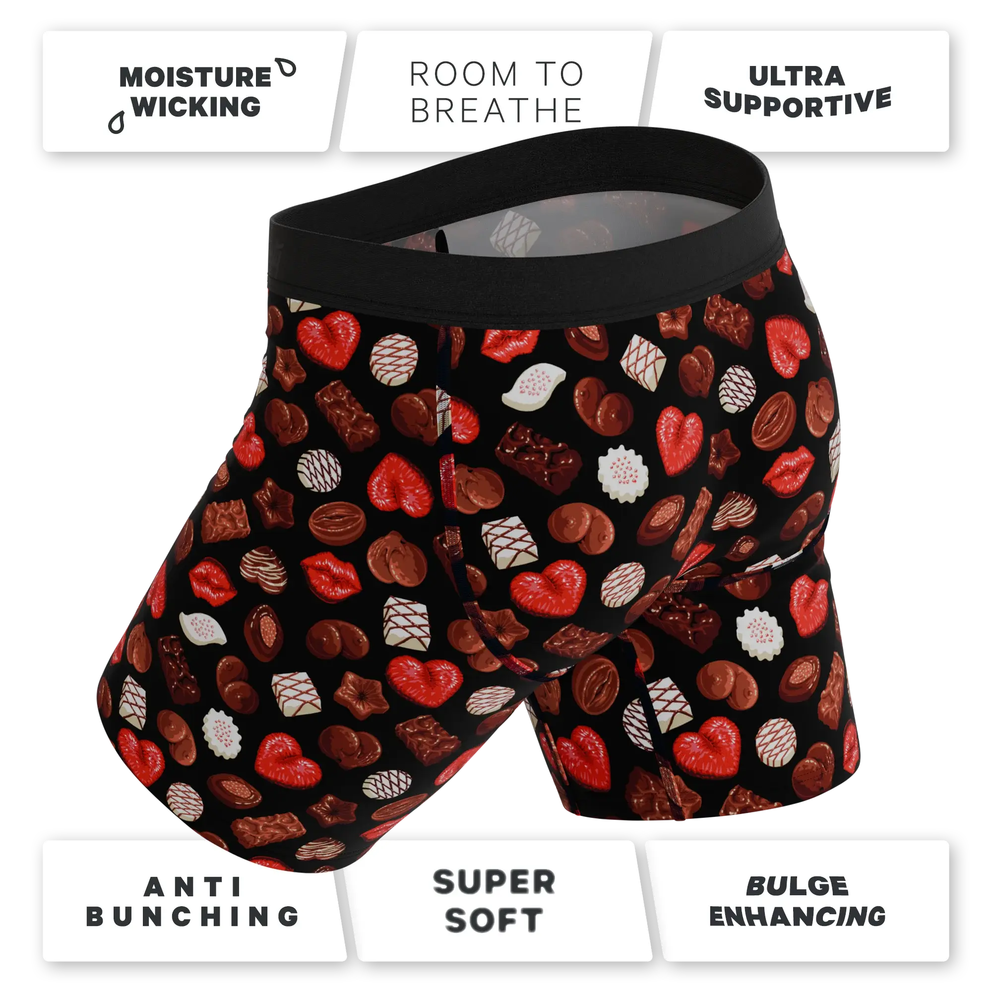 The Bonbons | Naughty Chocolate Long Leg Ball Hammock® Pouch Underwear With Fly - Shinesty - Flyclothing LLC
