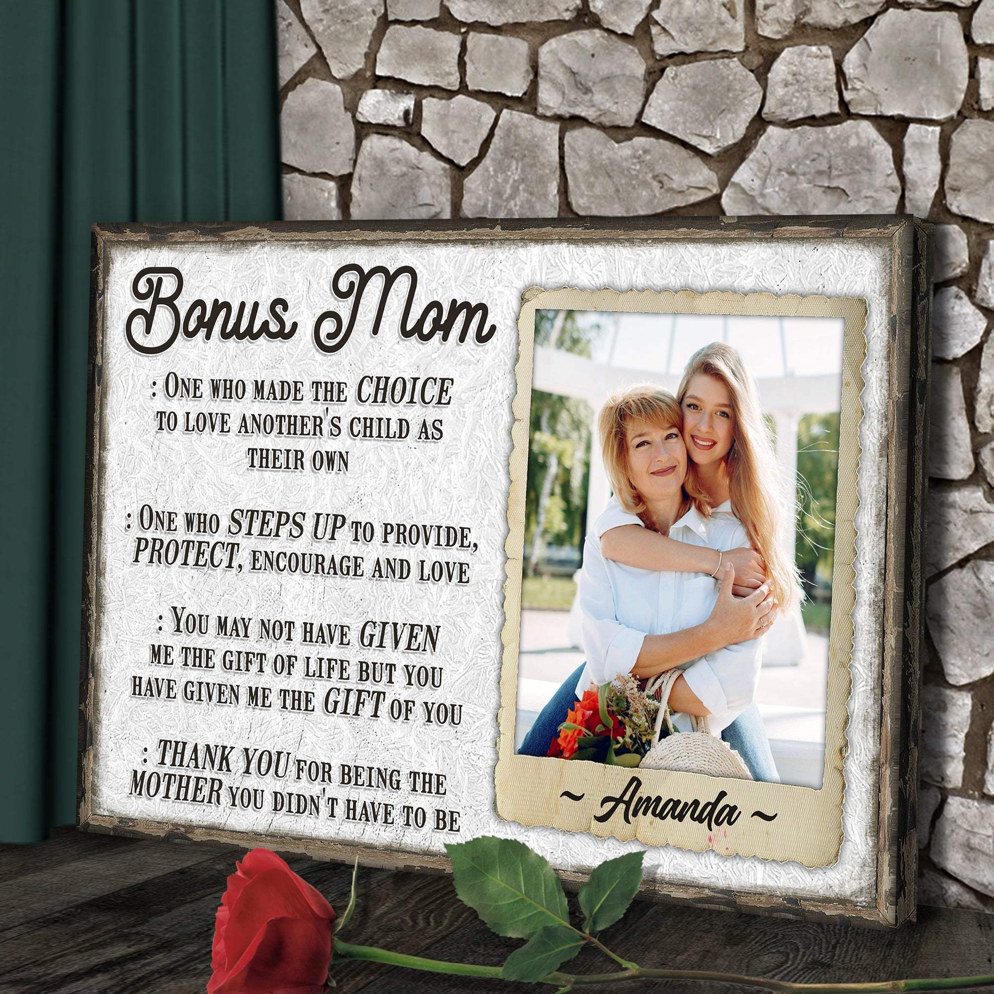 Bonus Mom Customized Sign - Tailored Canvases - Flyclothing LLC