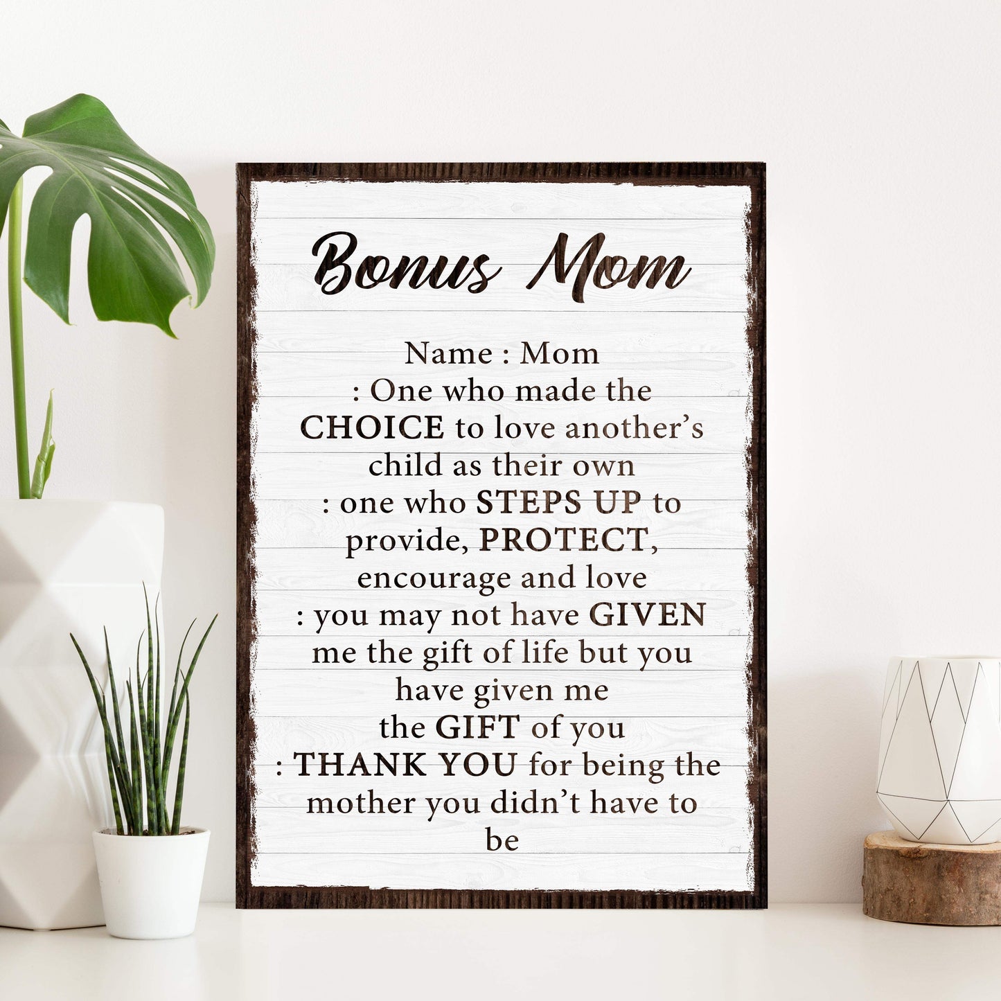 Bonus Mom Customized Sign II - Tailored Canvases - Flyclothing LLC