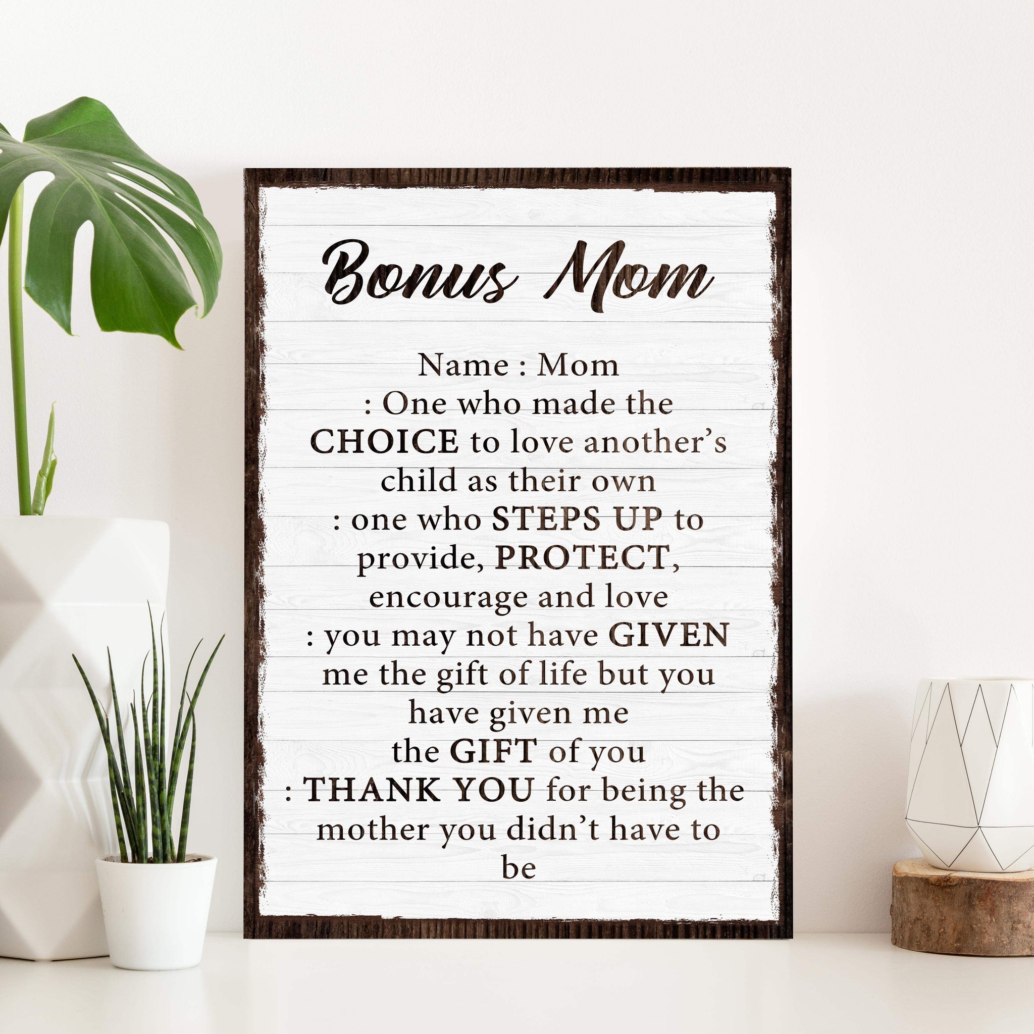 Bonus Mom Customized Sign II - Tailored Canvases - Flyclothing LLC