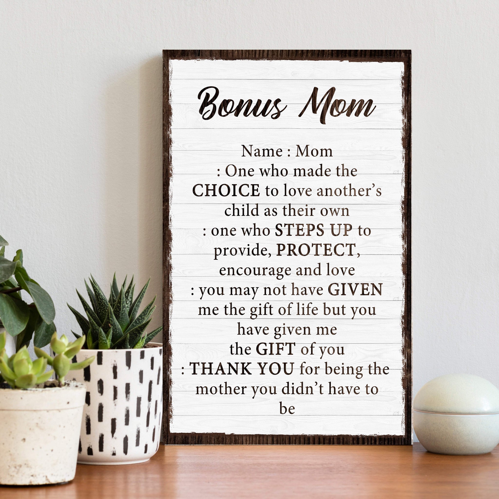 Bonus Mom Customized Sign II - Tailored Canvases - Flyclothing LLC