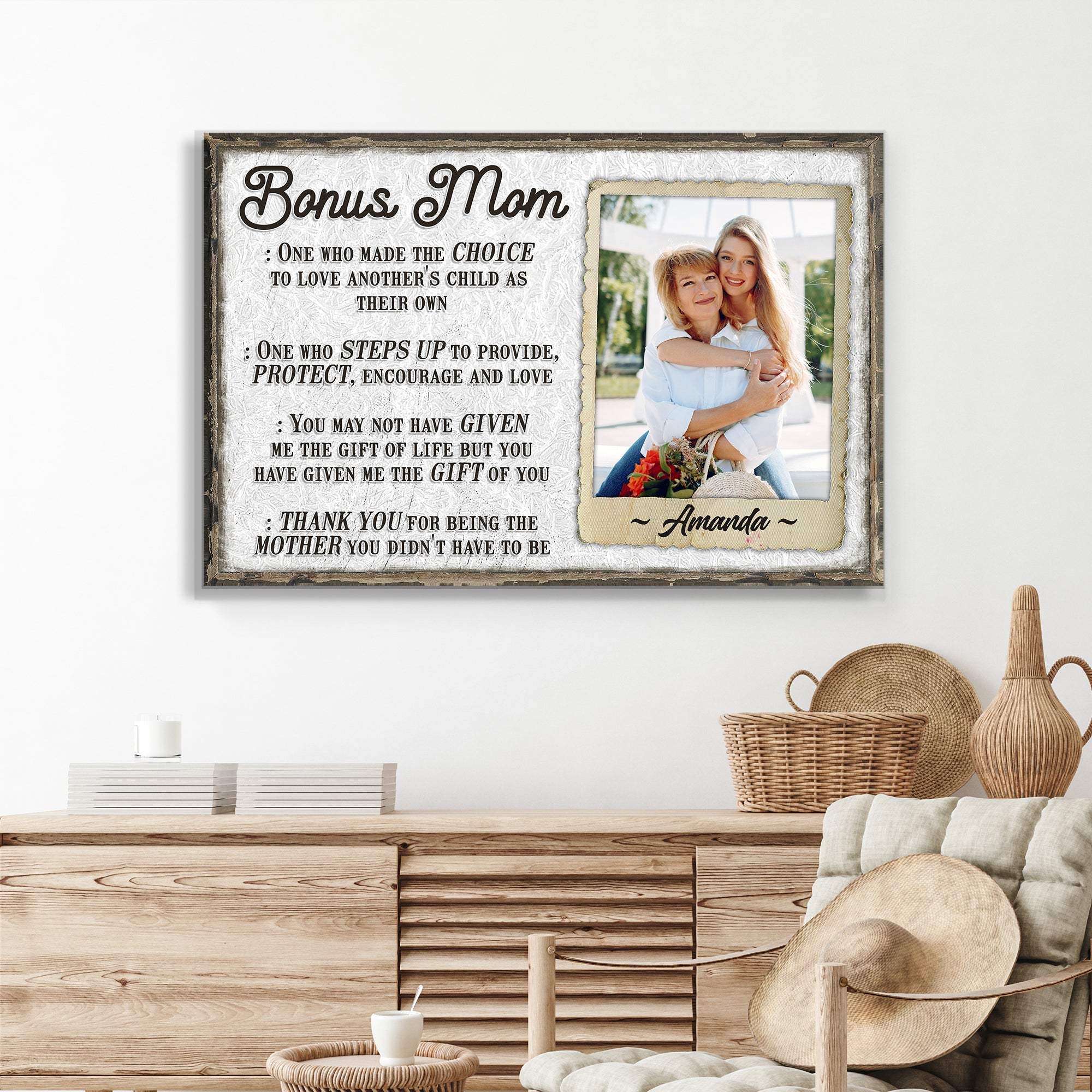 Bonus Mom Customized Sign - Tailored Canvases - Flyclothing LLC