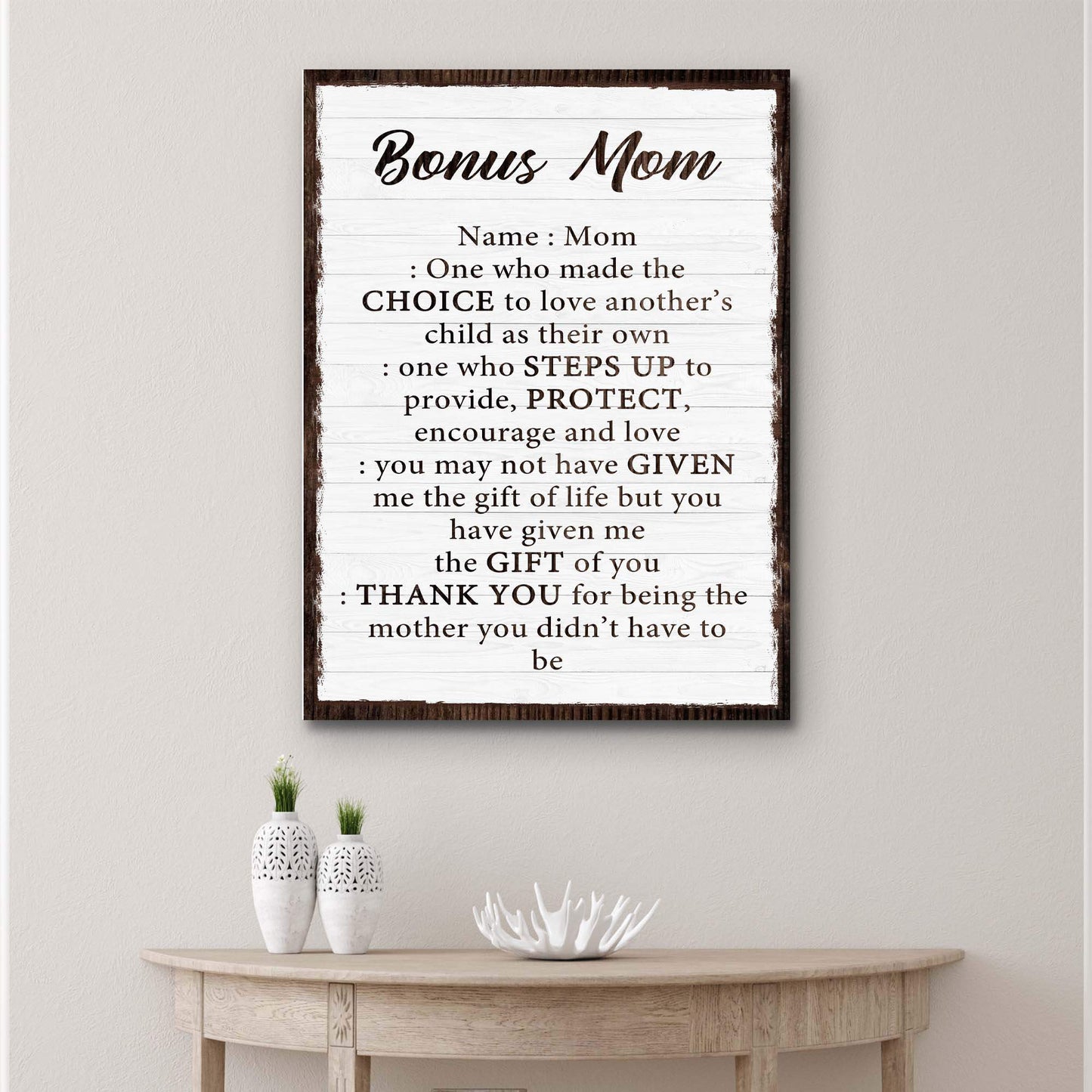 Bonus Mom Customized Sign II - Tailored Canvases - Flyclothing LLC