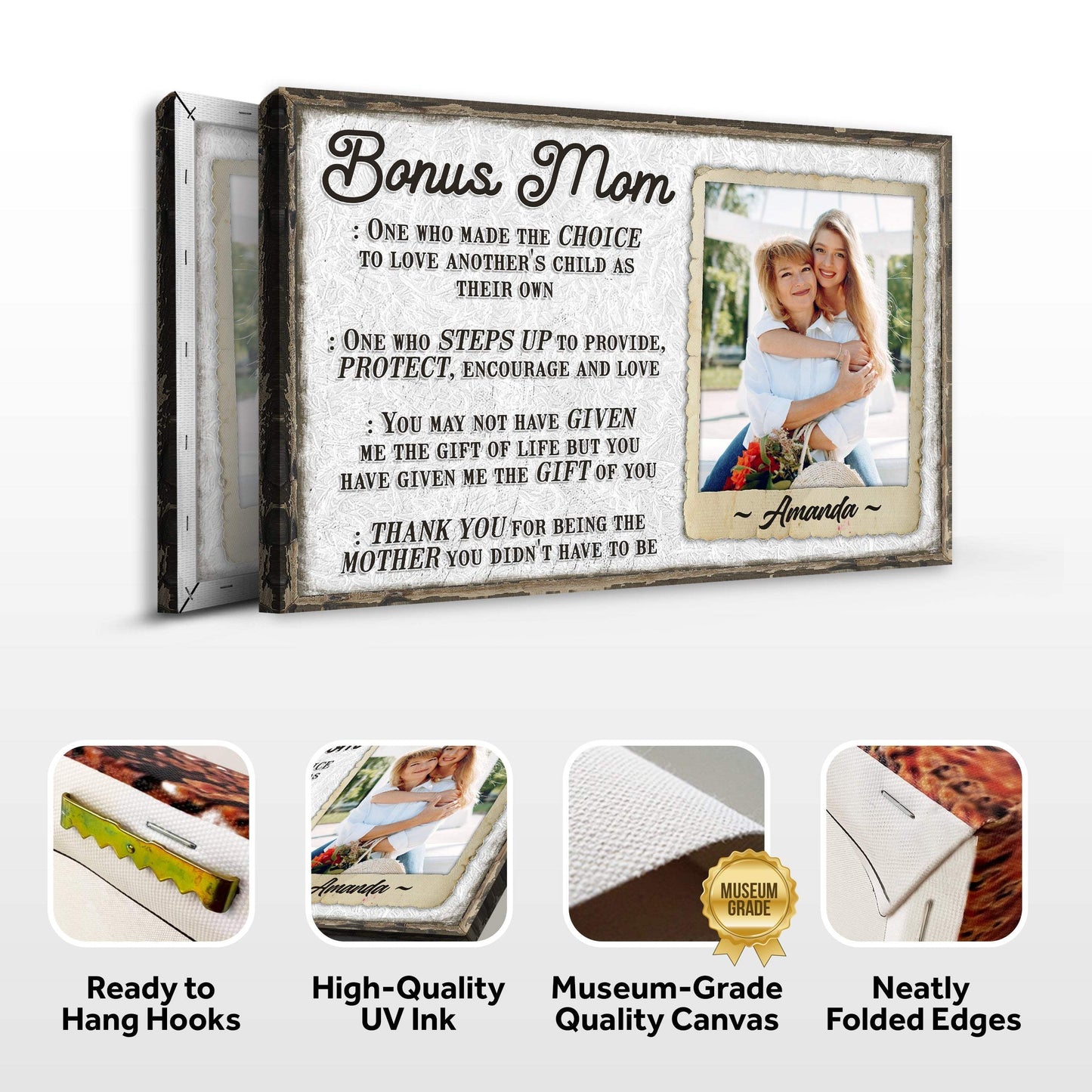 Bonus Mom Customized Sign - Tailored Canvases - Flyclothing LLC