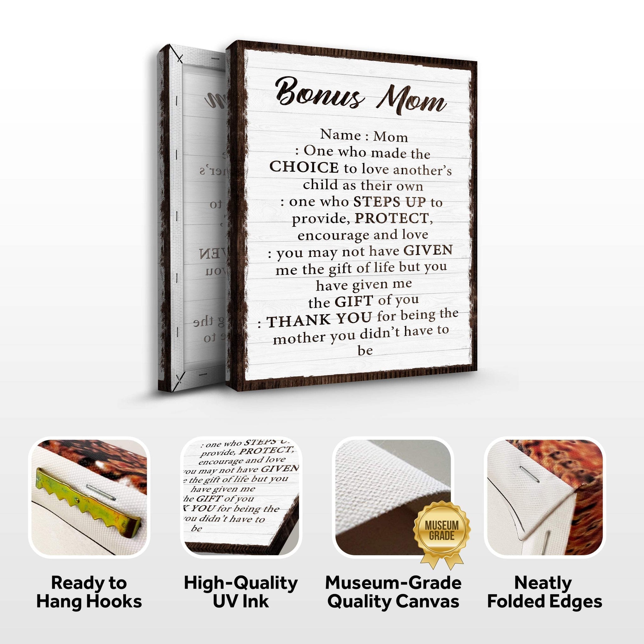Bonus Mom Customized Sign II - Tailored Canvases - Flyclothing LLC