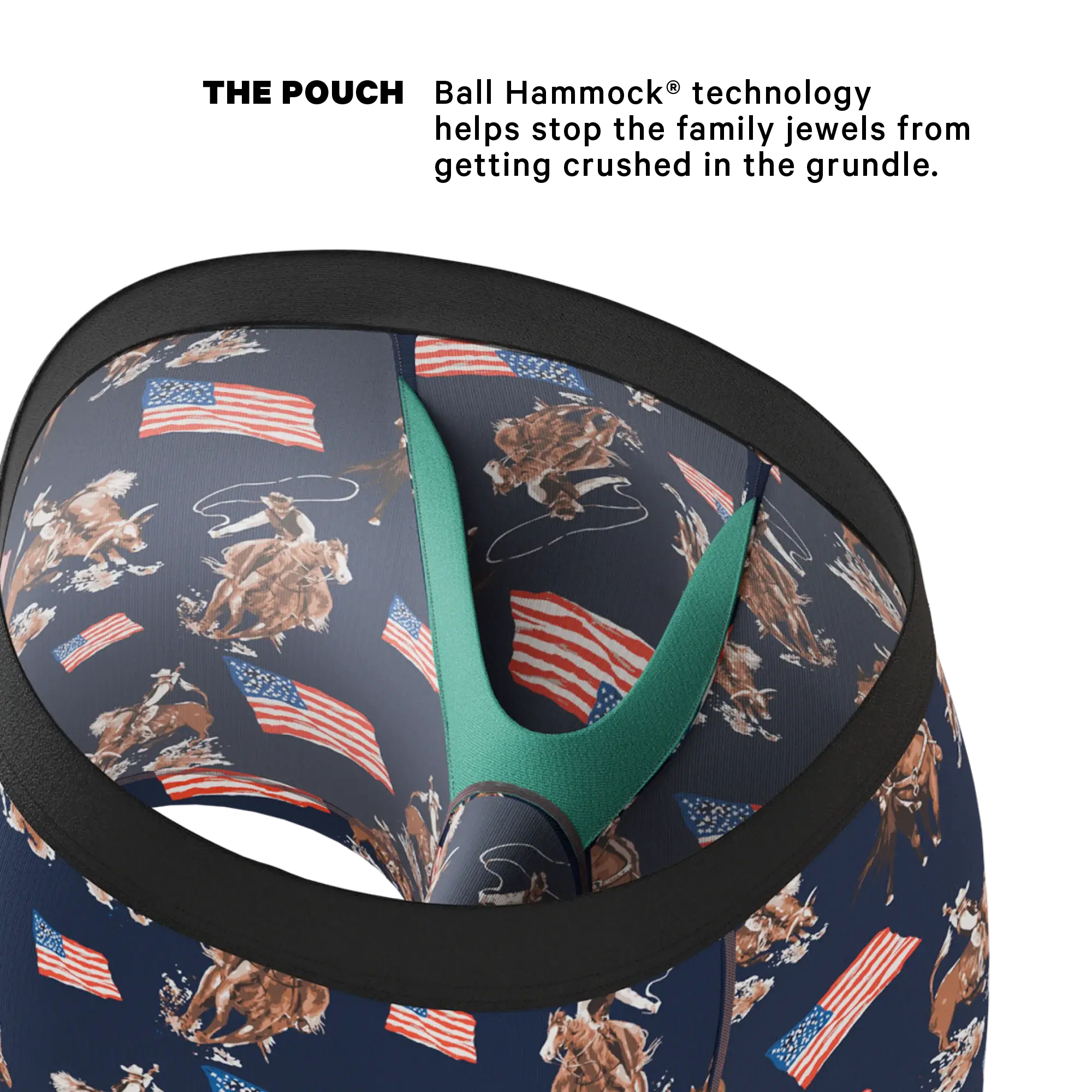 The Bootstraps & Chaps | Americana Cowboy Ball Hammock® Pouch Underwear - Shinesty - Flyclothing LLC