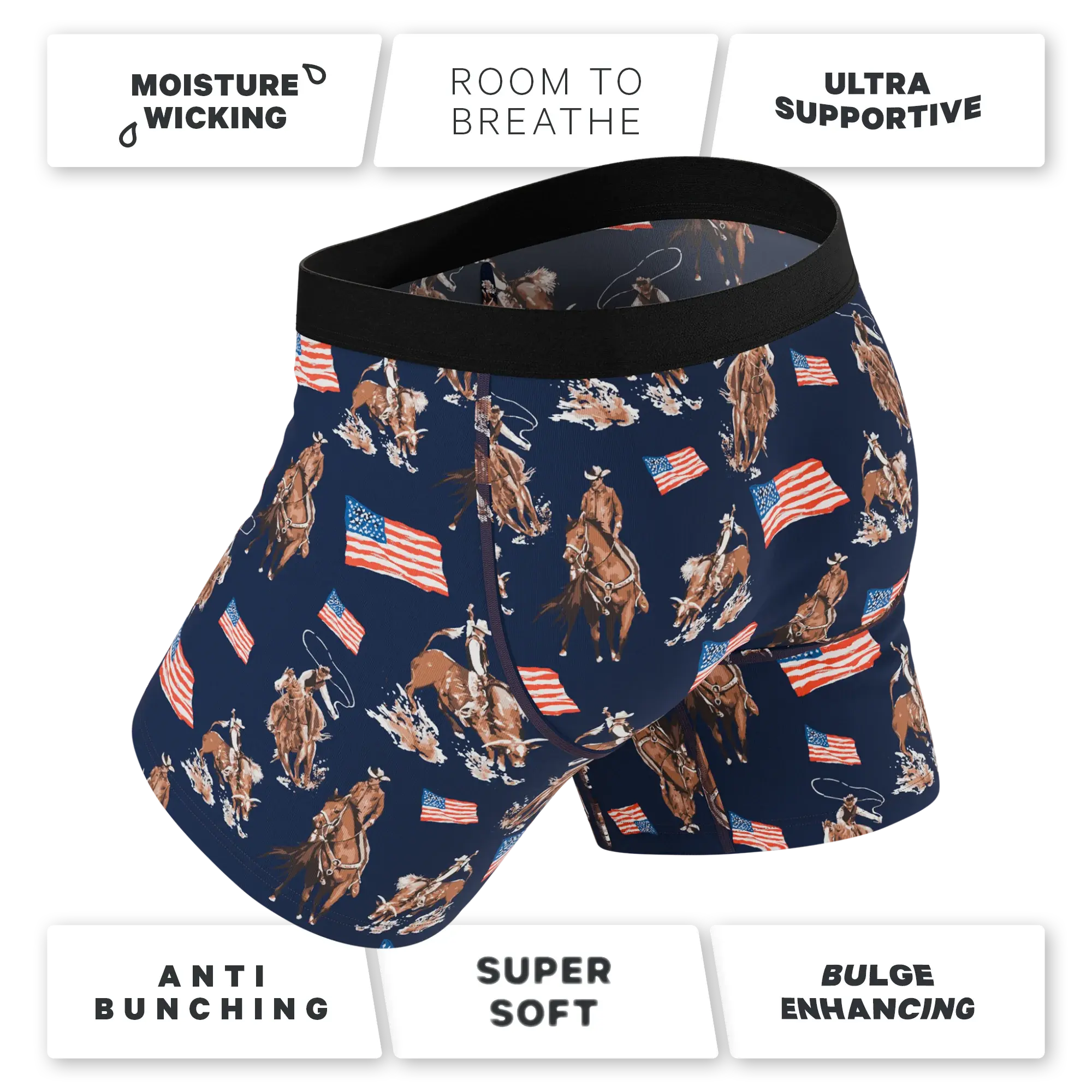The Bootstraps & Chaps | Americana Cowboy Ball Hammock® Pouch Underwear - Shinesty - Flyclothing LLC