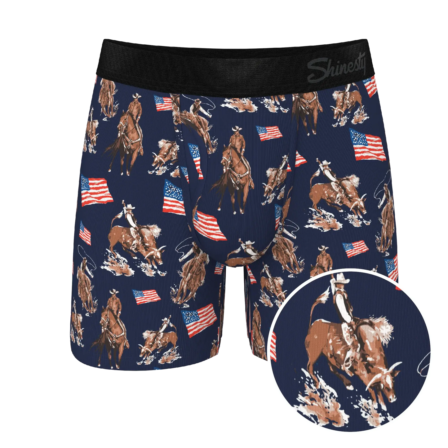 The Bootstraps & Chaps | Americana Cowboy Ball Hammock® Pouch Underwear With Fly - Shinesty - Flyclothing LLC