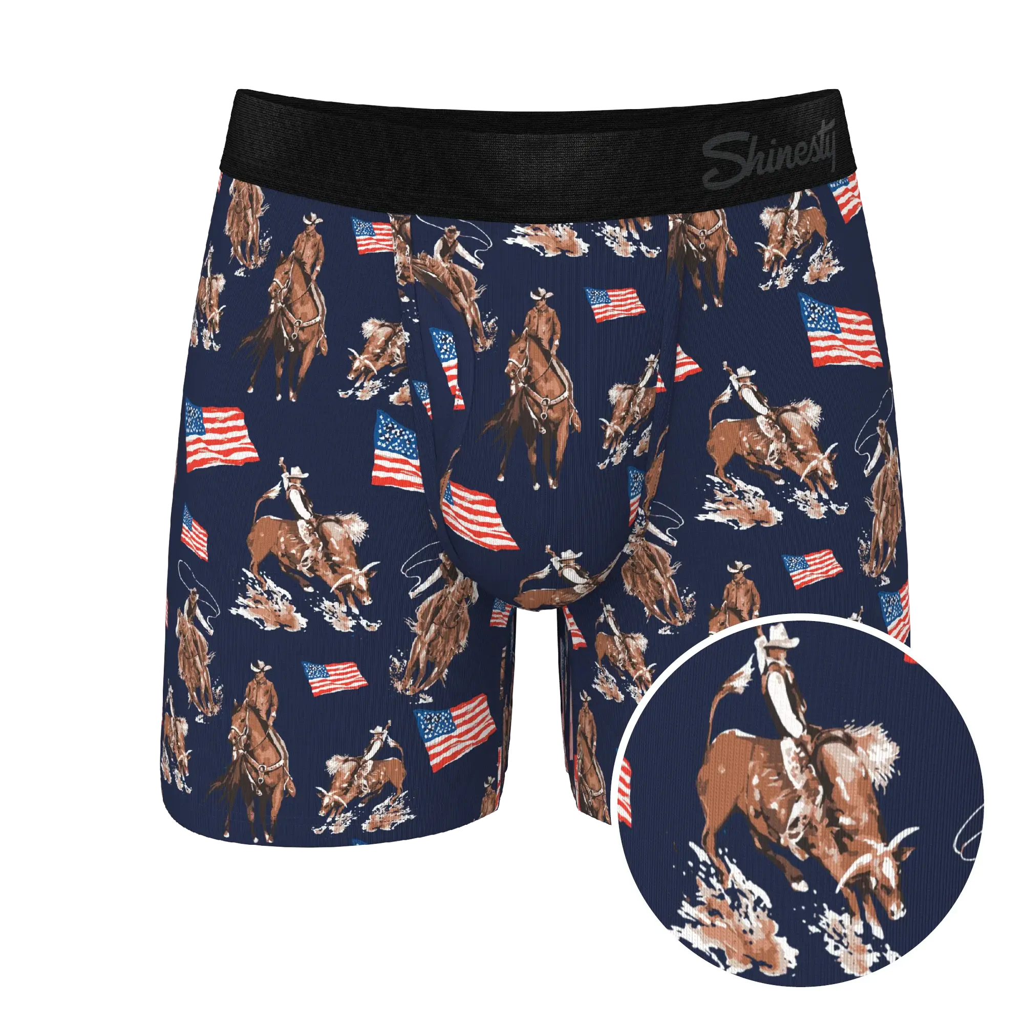 The Bootstraps & Chaps | Americana Cowboy Ball Hammock® Pouch Underwear With Fly - Shinesty - Flyclothing LLC