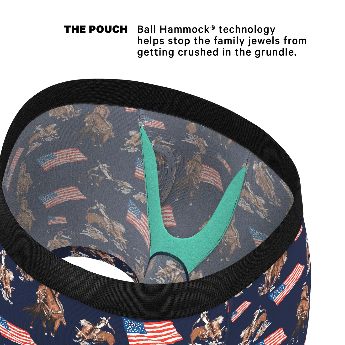 The Bootstraps & Chaps | Americana Cowboy Ball Hammock® Pouch Underwear With Fly - Shinesty - Flyclothing LLC