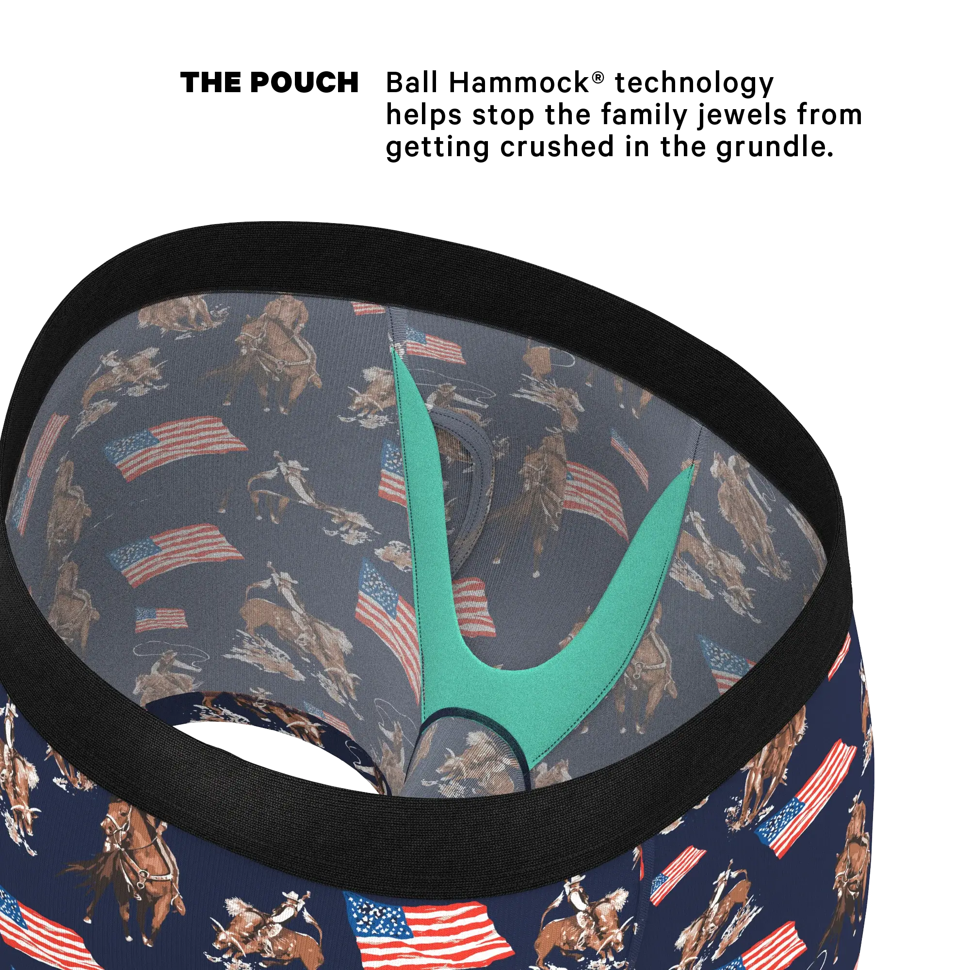 The Bootstraps & Chaps | Americana Cowboy Ball Hammock® Pouch Underwear With Fly - Shinesty - Flyclothing LLC