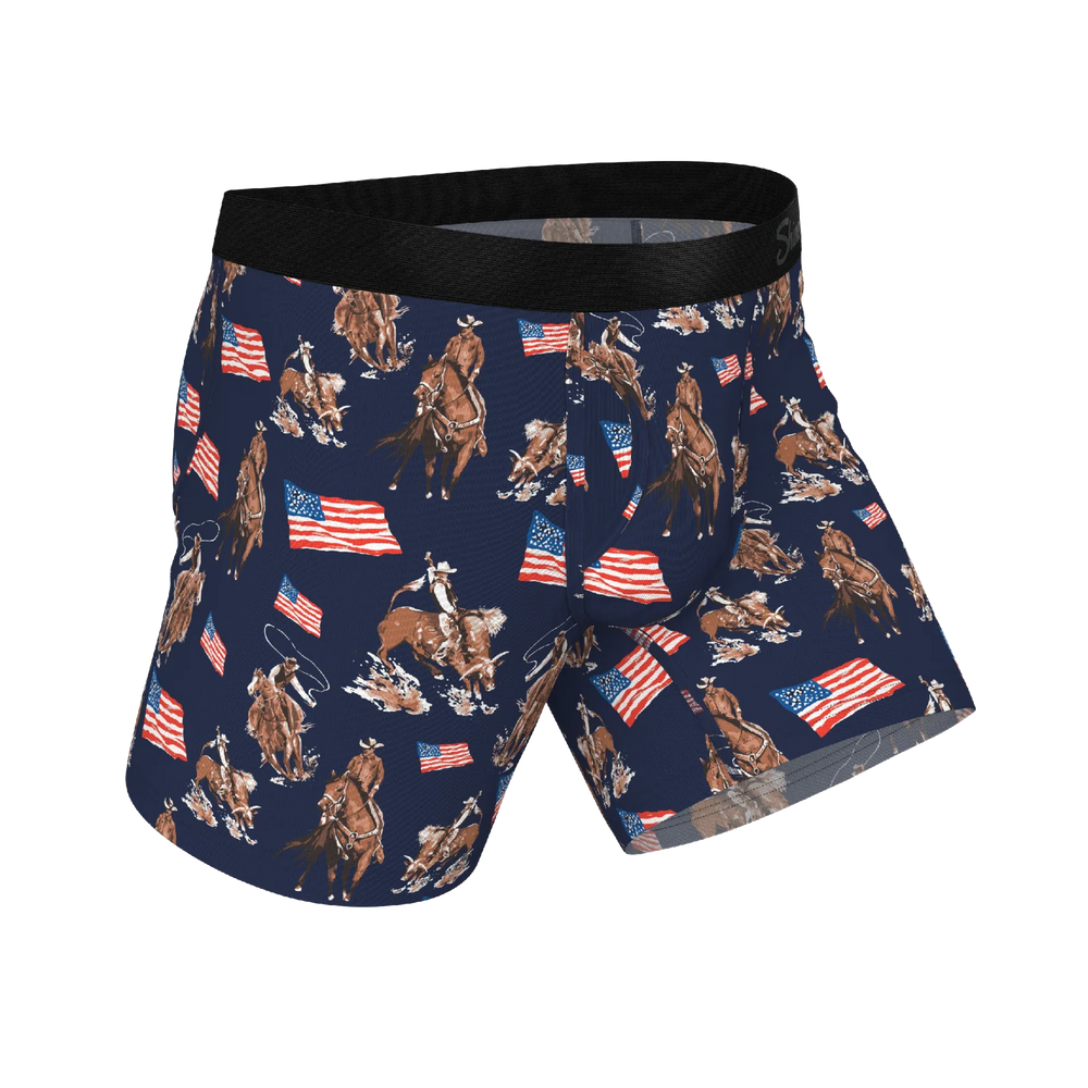 The Bootstraps & Chaps | Americana Cowboy Ball Hammock® Pouch Underwear With Fly - Shinesty - Flyclothing LLC