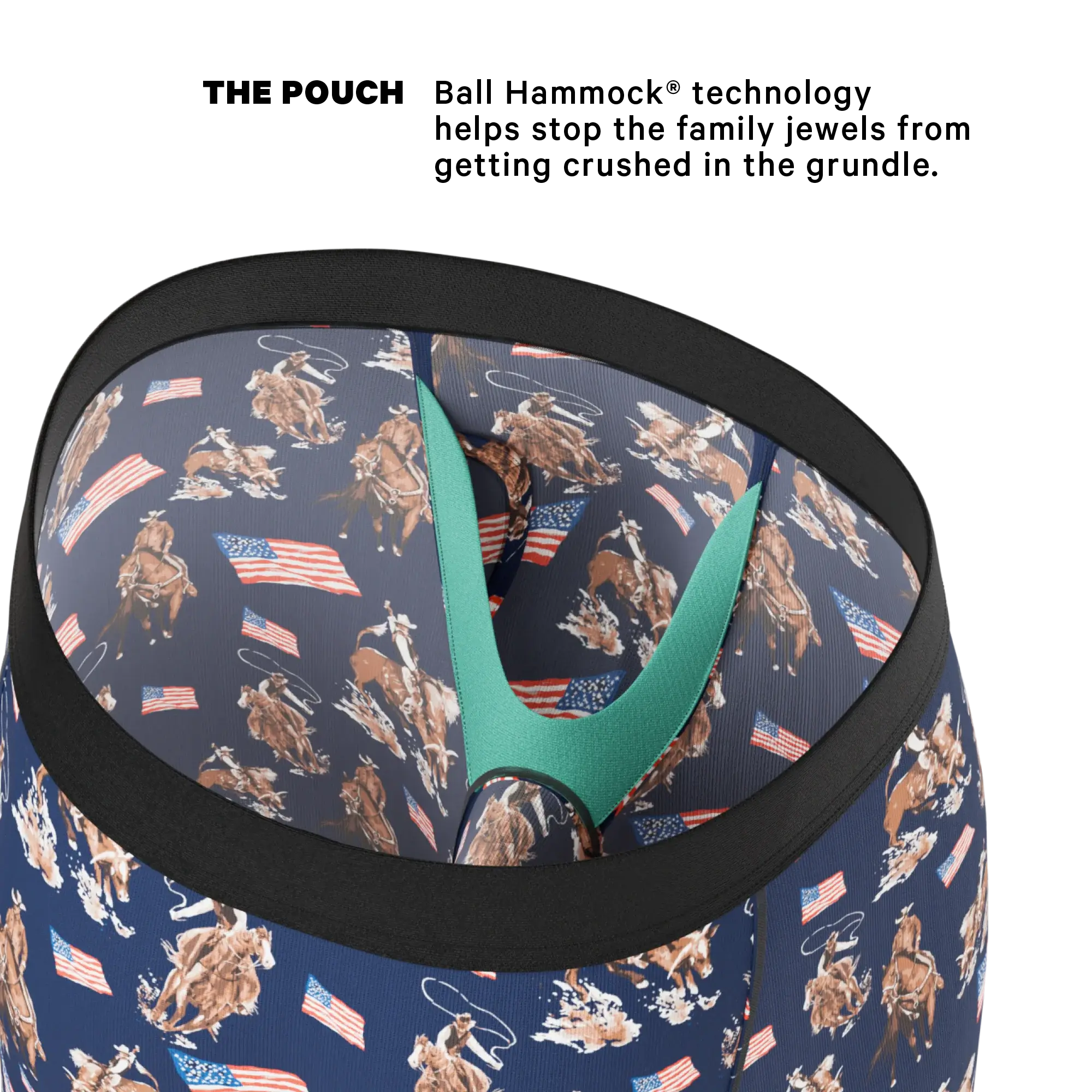 The Bootstraps & Chaps | Americana Cowboy Long Leg Ball Hammock® Pouch Underwear With Fly - Shinesty - Flyclothing LLC