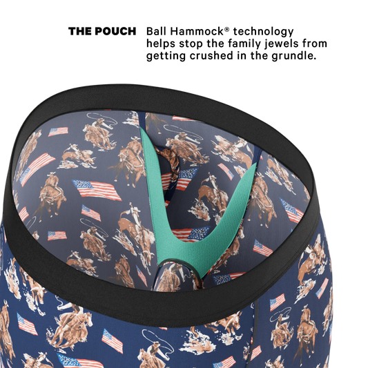The Bootstraps & Chaps | Americana Cowboy Long Leg Ball Hammock® Pouch Underwear With Fly