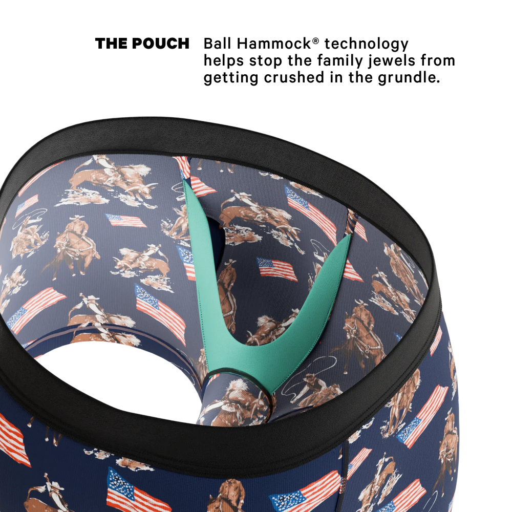 The Bootstraps & Chaps | Americana Cowboy Ball Hammock® Pouch Trunks Underwear - Shinesty - Flyclothing LLC