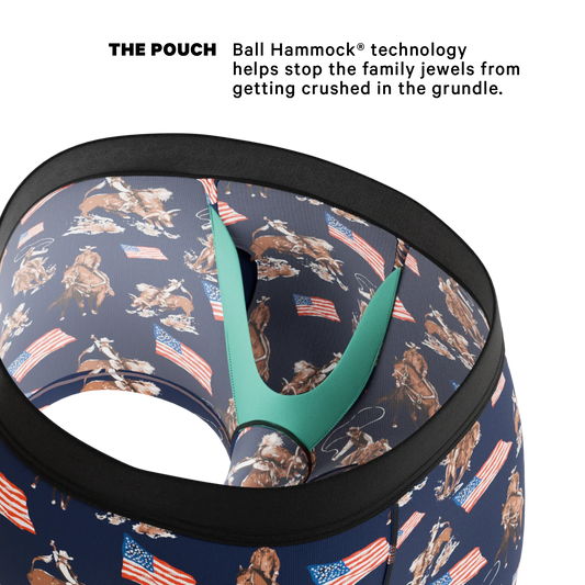 The Bootstraps & Chaps | Americana Cowboy Ball Hammock® Pouch Trunks Underwear - Shinesty - Flyclothing LLC