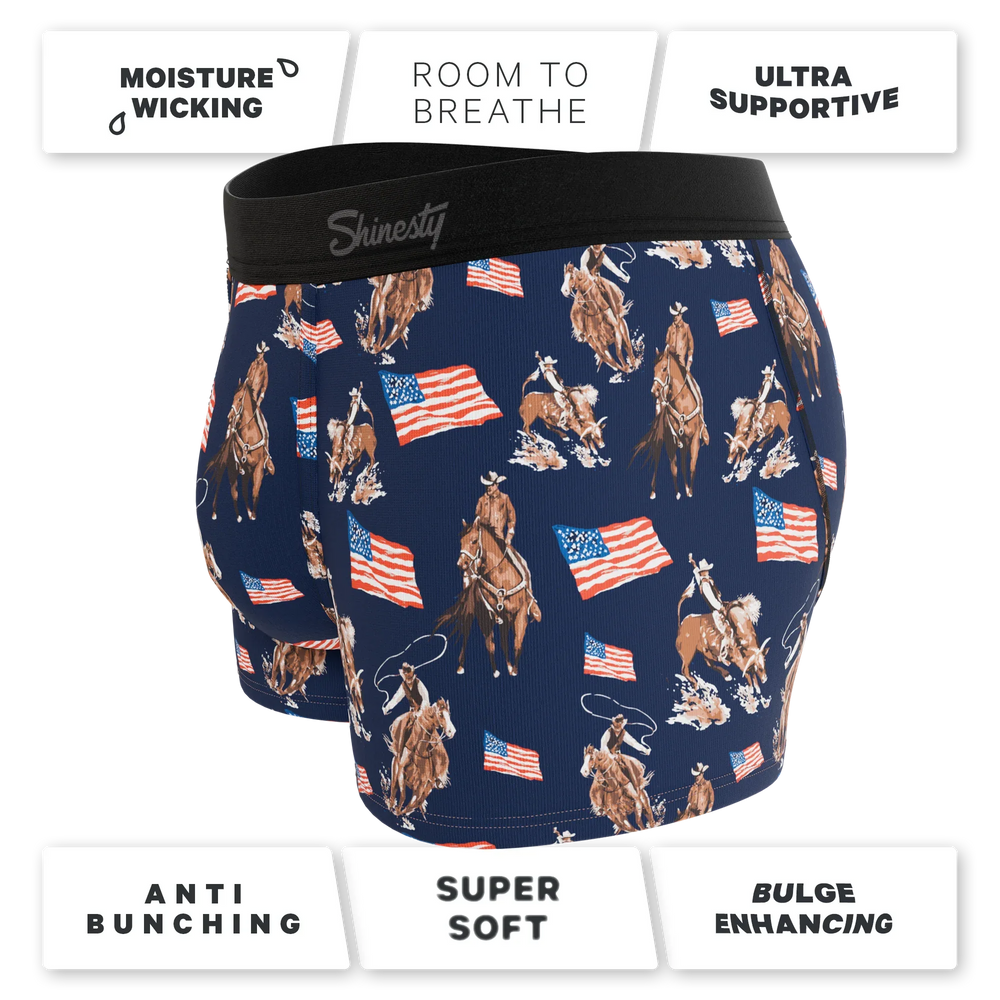 The Bootstraps & Chaps | Americana Cowboy Ball Hammock® Pouch Trunks Underwear - Shinesty - Flyclothing LLC