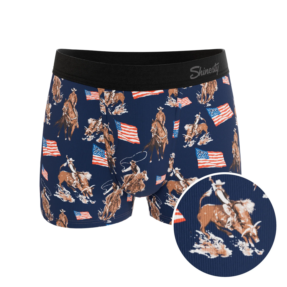 The Bootstraps & Chaps | Americana Cowboy Ball Hammock® Pouch Trunks Underwear - Shinesty - Flyclothing LLC