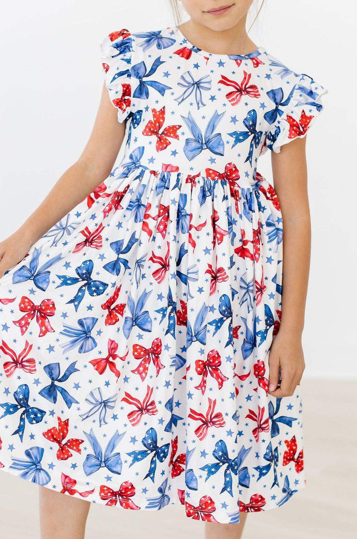 Born to Sparkle Flutter Sleeve Twirl Dress - Mila & Rose ® - Flyclothing LLC