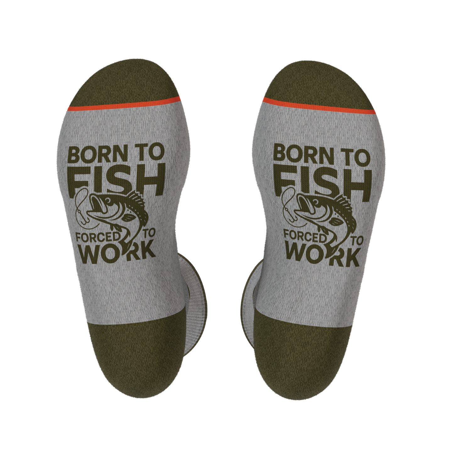 The Born To Fish | Fishing Motto Heel Hammock™ Crew Socks