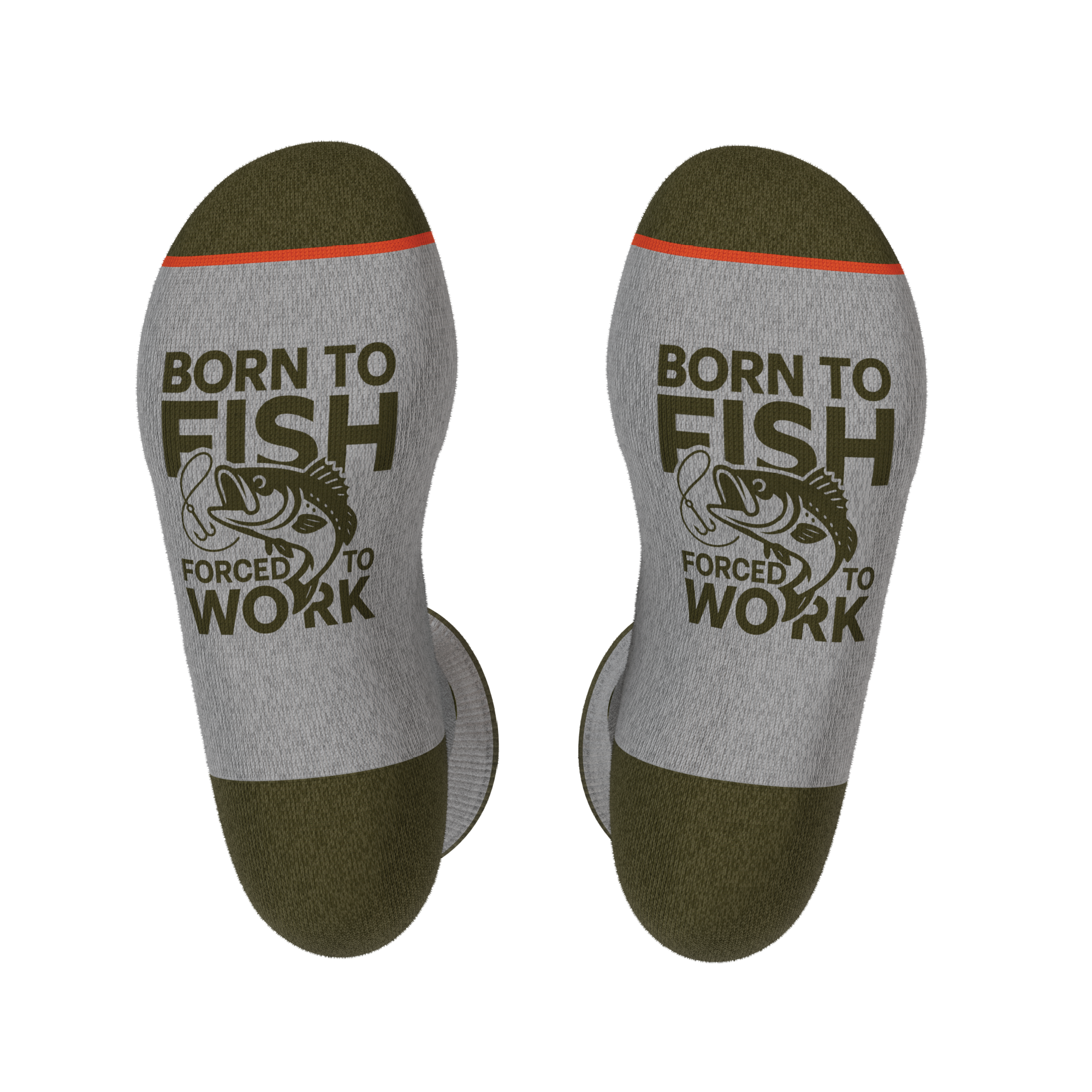 The Born To Fish | Fishing Motto Heel Hammock™ Crew Socks