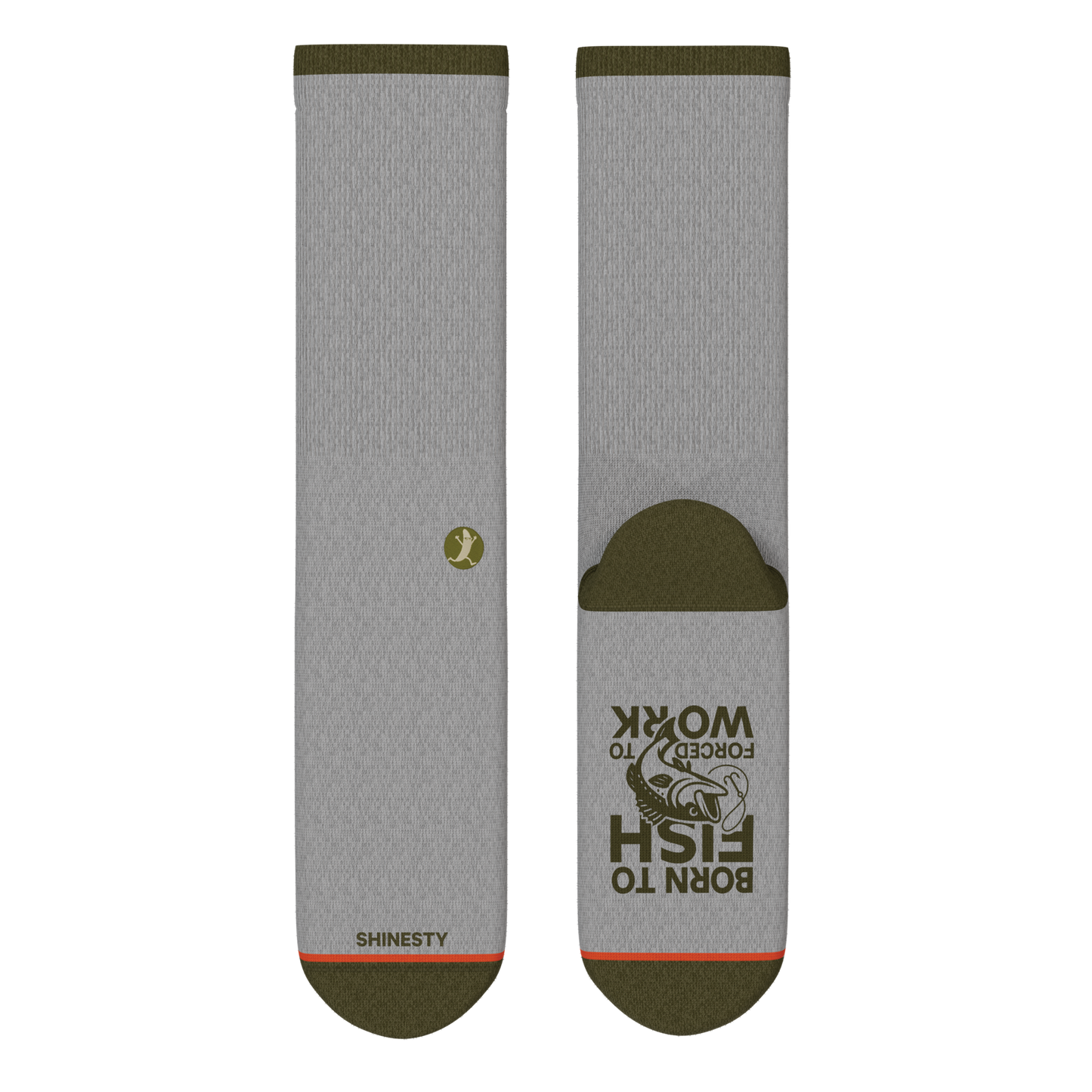 The Born To Fish | Fishing Motto Heel Hammock™ Crew Socks