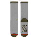The Born To Fish | Fishing Motto Heel Hammock™ Crew Socks
