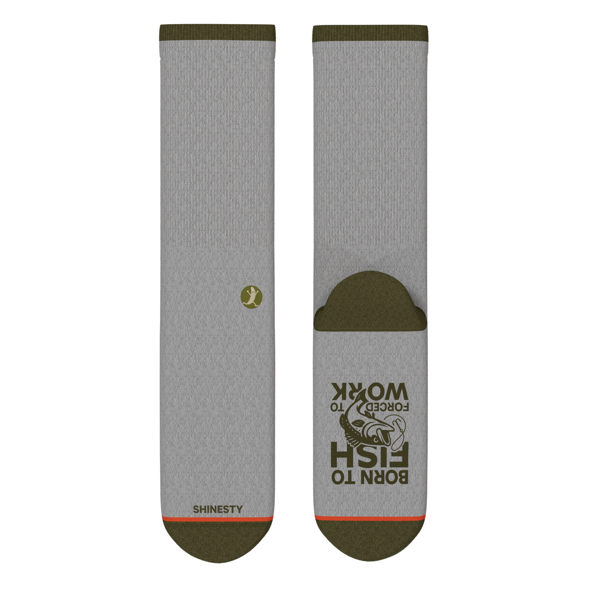 The Born To Fish | Fishing Motto Heel Hammock™ Crew Socks