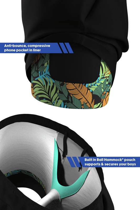 The Botanist | Tropical Leaves Ball Hammock® 5 Inch Athletic Shorts - Shinesty