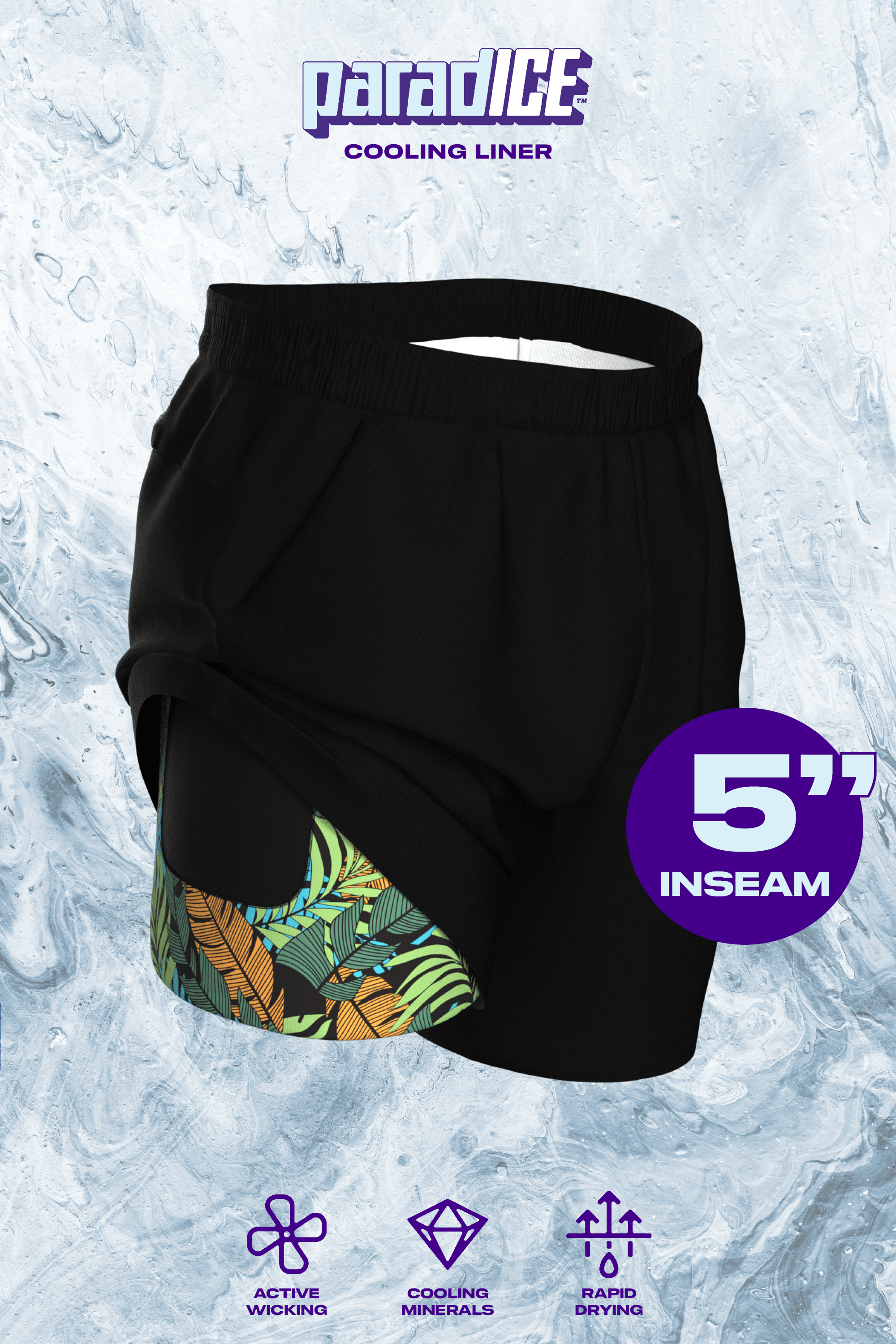The Botanist | Tropical Leaves Ball Hammock® 5 Inch Athletic Shorts - Shinesty