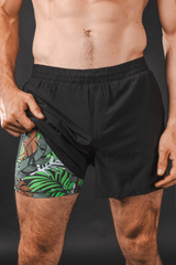 The Botanist | Tropical Leaves Ball Hammock® 5 Inch Athletic Shorts - Shinesty