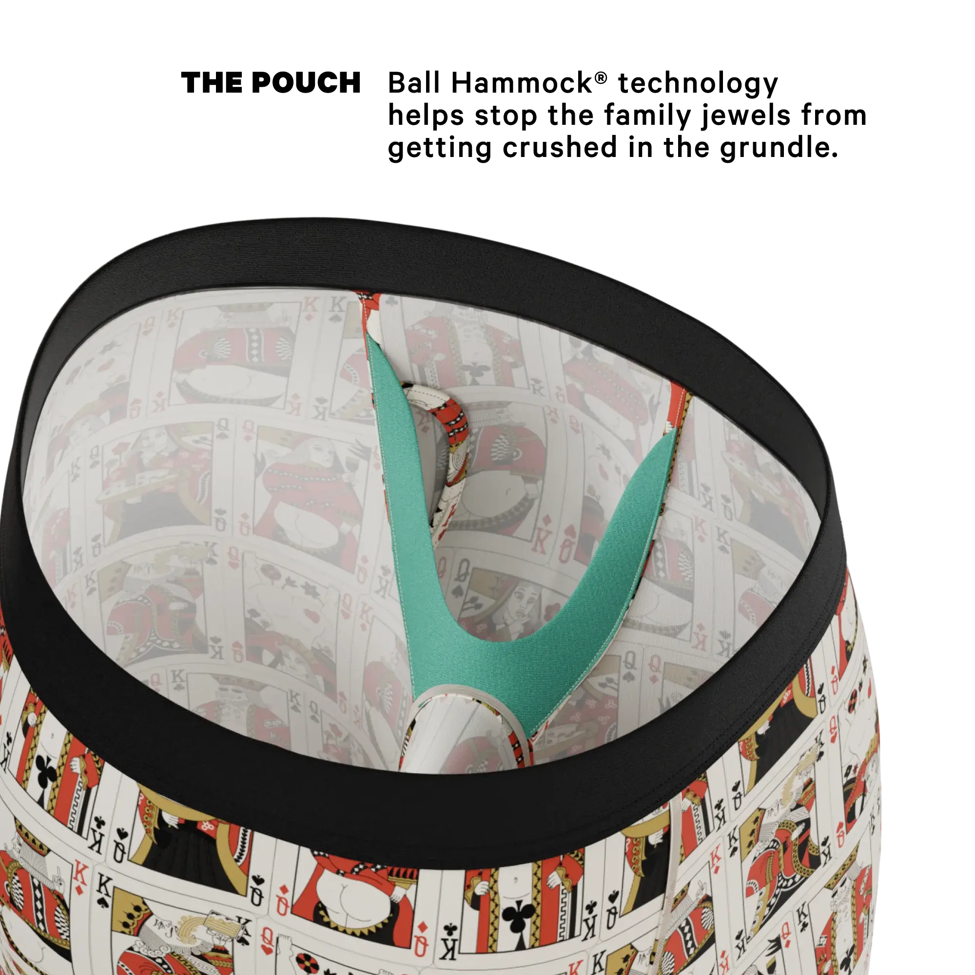The Bottomless Blackjack | Vintage Playing Cards Long Leg Ball Hammock® Pouch Underwear With Fly - Shinesty - Flyclothing LLC