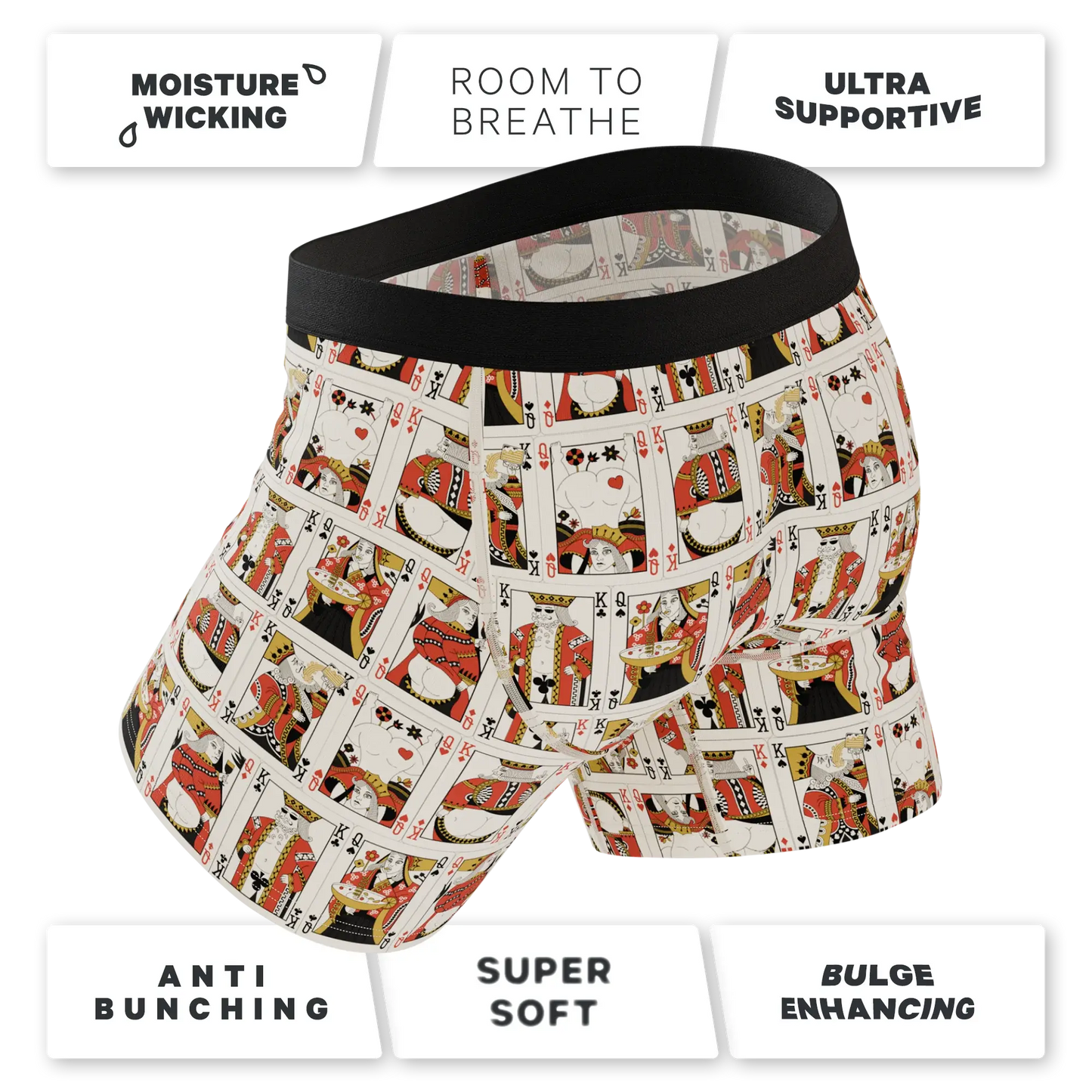 The Bottomless Blackjack | Vintage Playing Cards Ball Hammock® Pouch Underwear With Fly - Shinesty - Flyclothing LLC