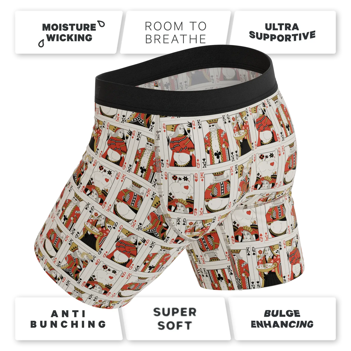 The Bottomless Blackjack | Vintage Playing Cards Long Leg Ball Hammock® Pouch Underwear With Fly - Shinesty - Flyclothing LLC