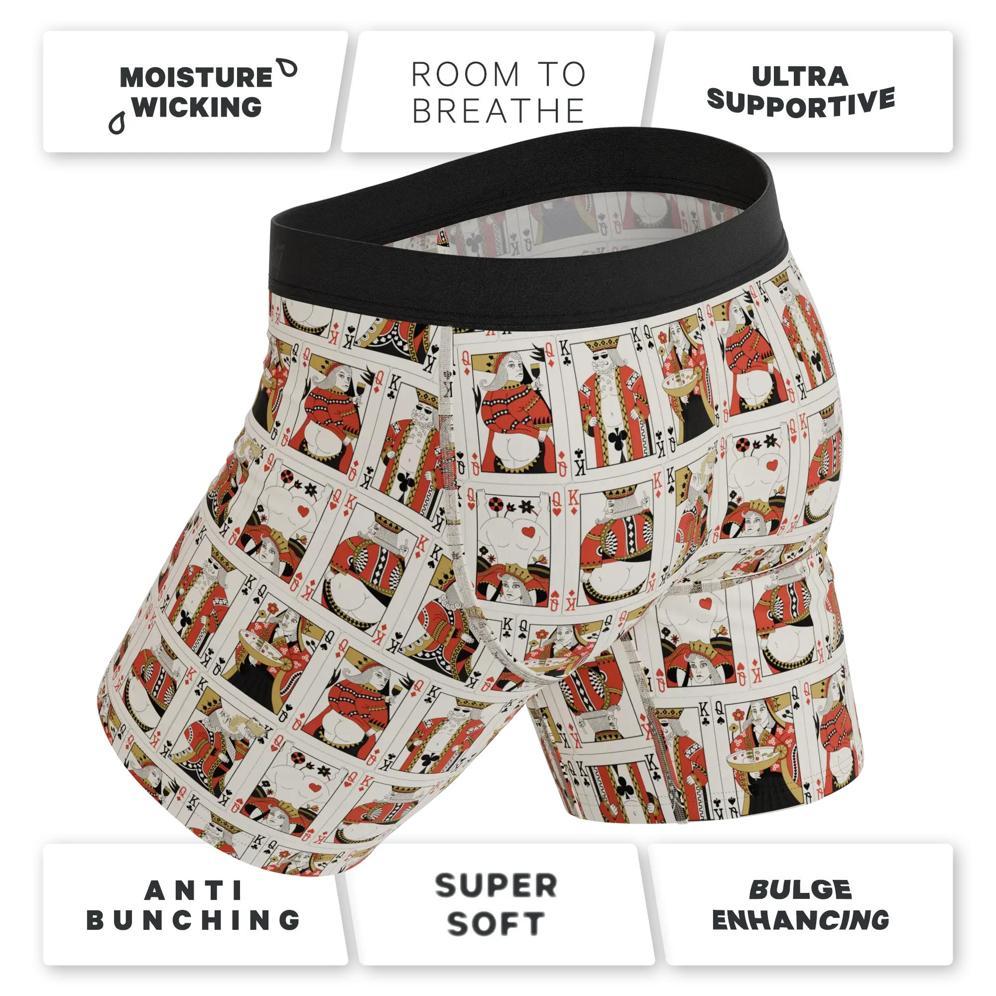 The Bottomless Blackjack | Vintage Playing Cards Long Leg Ball Hammock® Pouch Underwear With Fly - Shinesty - Flyclothing LLC
