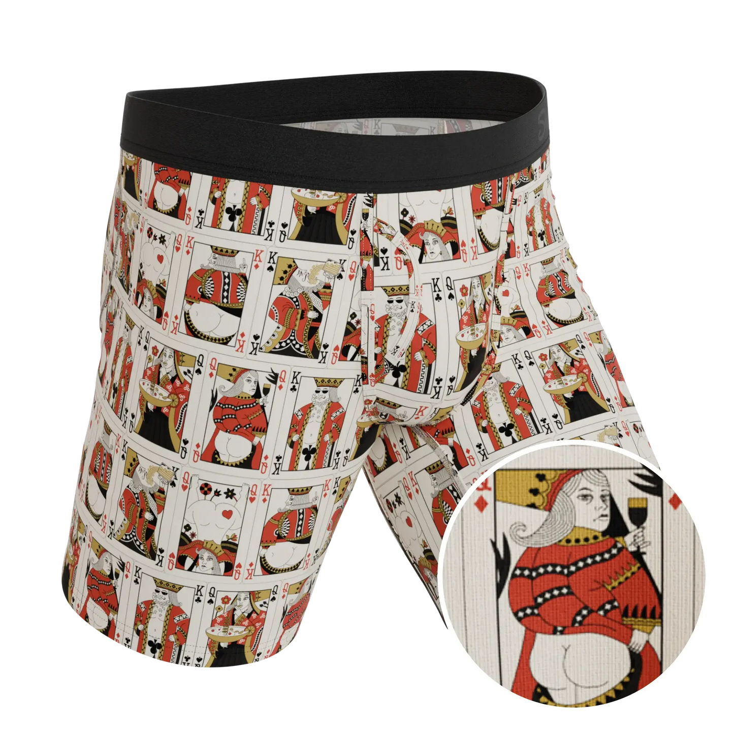 The Bottomless Blackjack | Vintage Playing Cards Long Leg Ball Hammock® Pouch Underwear With Fly - Shinesty - Flyclothing LLC