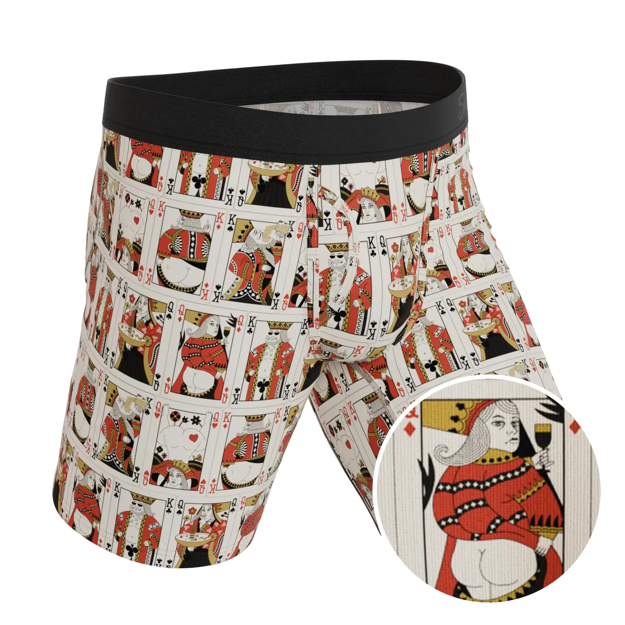 The Bottomless Blackjack | Vintage Playing Cards Long Leg Ball Hammock® Pouch Underwear With Fly - Shinesty - Flyclothing LLC