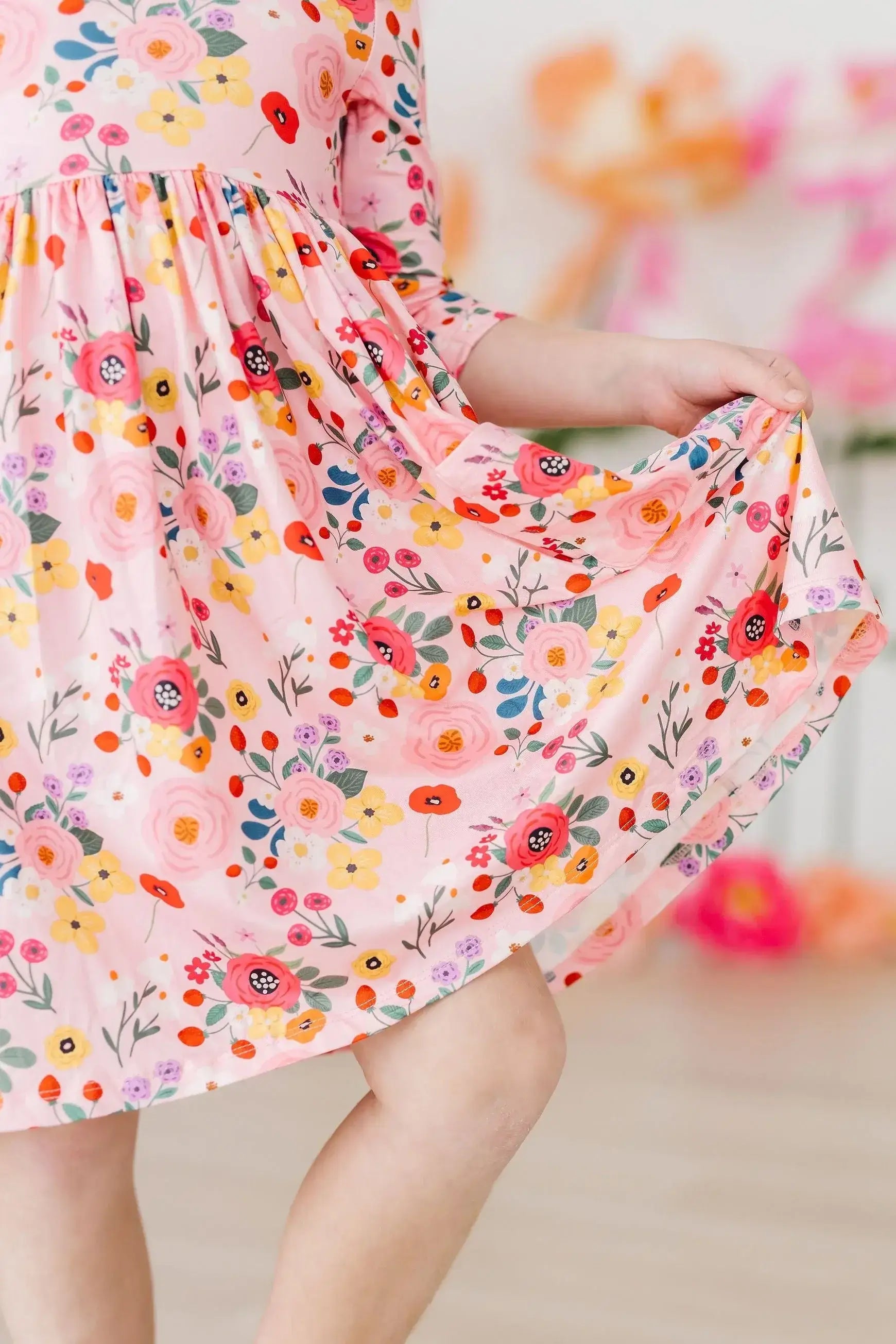 SALE Bouquet Beauty 3/4 Sleeve Pocket Twirl Dress - Mila & Rose ® - Flyclothing LLC