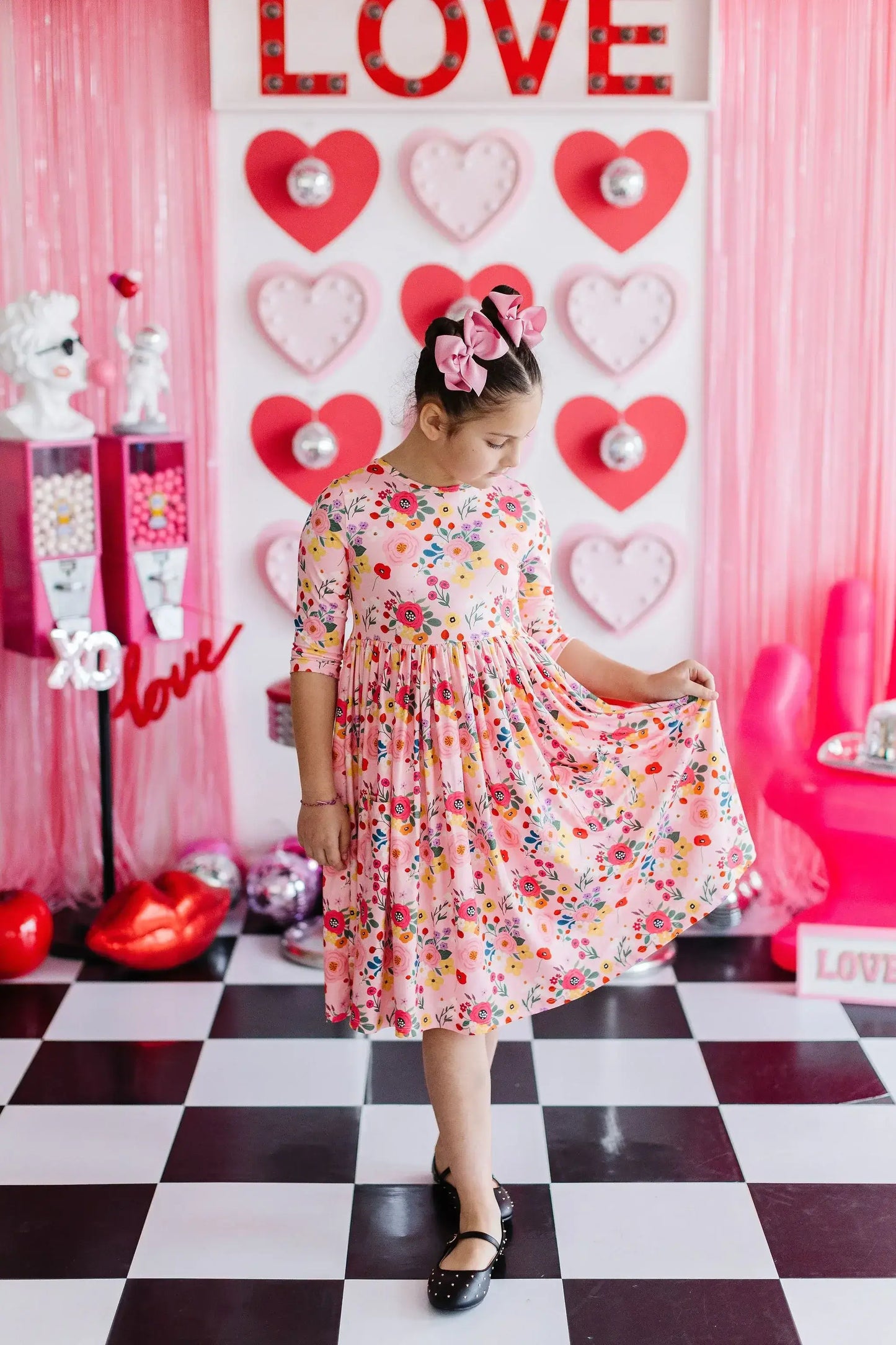 SALE Bouquet Beauty 3/4 Sleeve Pocket Twirl Dress - Mila & Rose ® - Flyclothing LLC